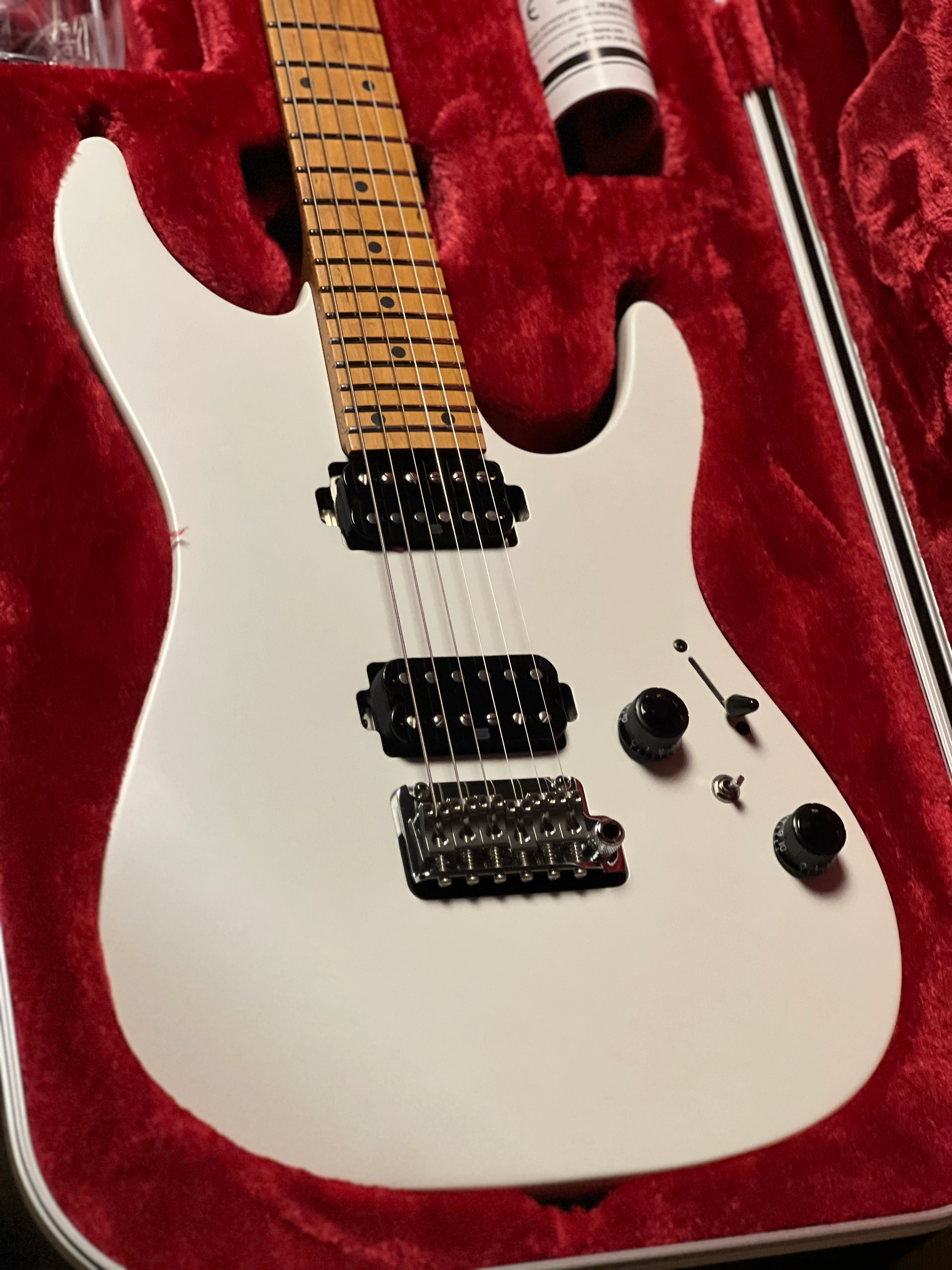 Ibanez Prestige AZ2402-PWF w/Case in Pearl White Flat F2410244 - Image 3