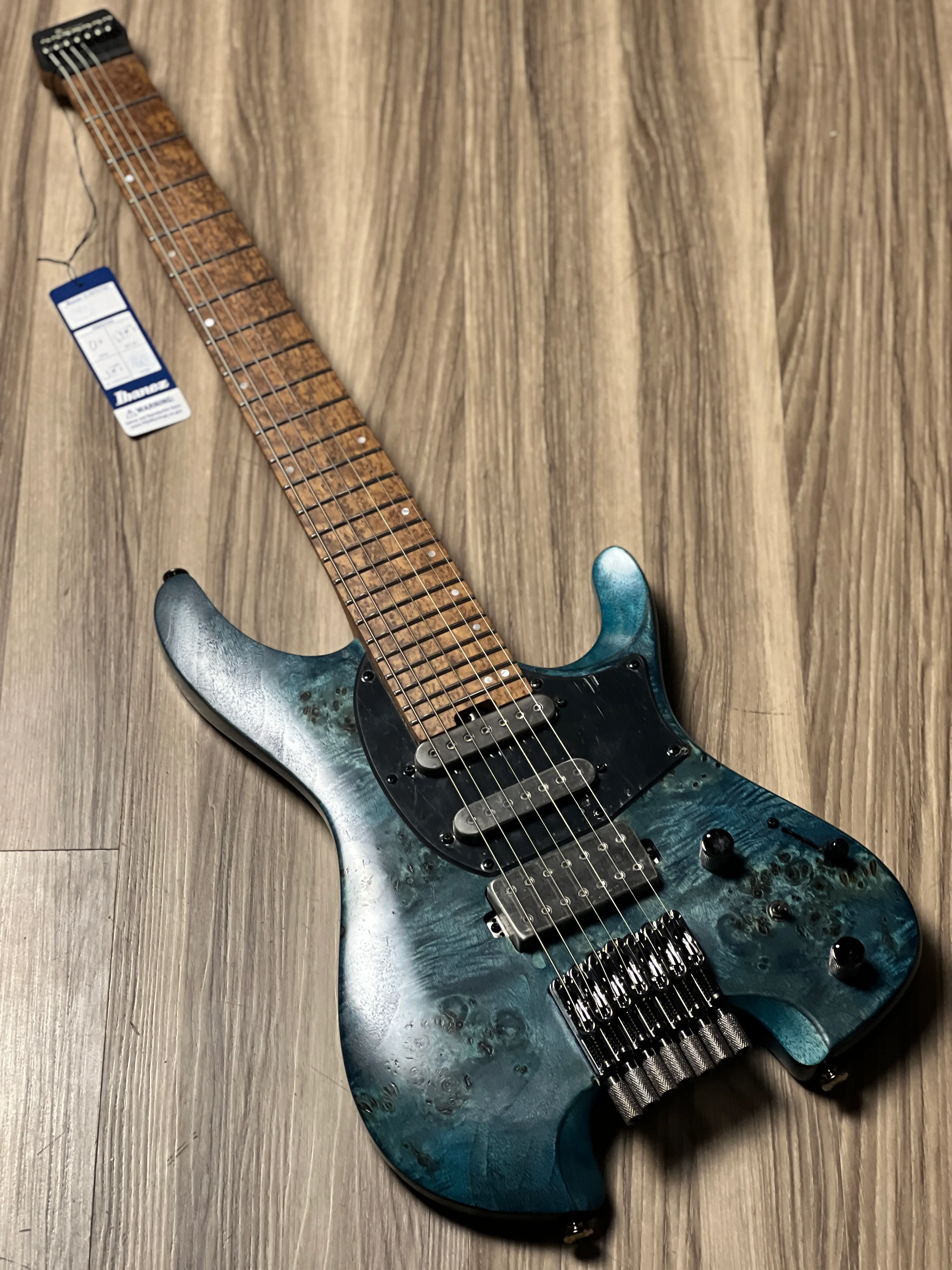 Ibanez Q547PB-COL Headless 7-String w/Bag in Cosmic Blue Low Gloss 241010464 - Image 2