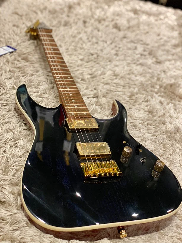 Ibanez RG421HPAH Electric Guitar with Ash Top in Blue Wave Black - Image 2