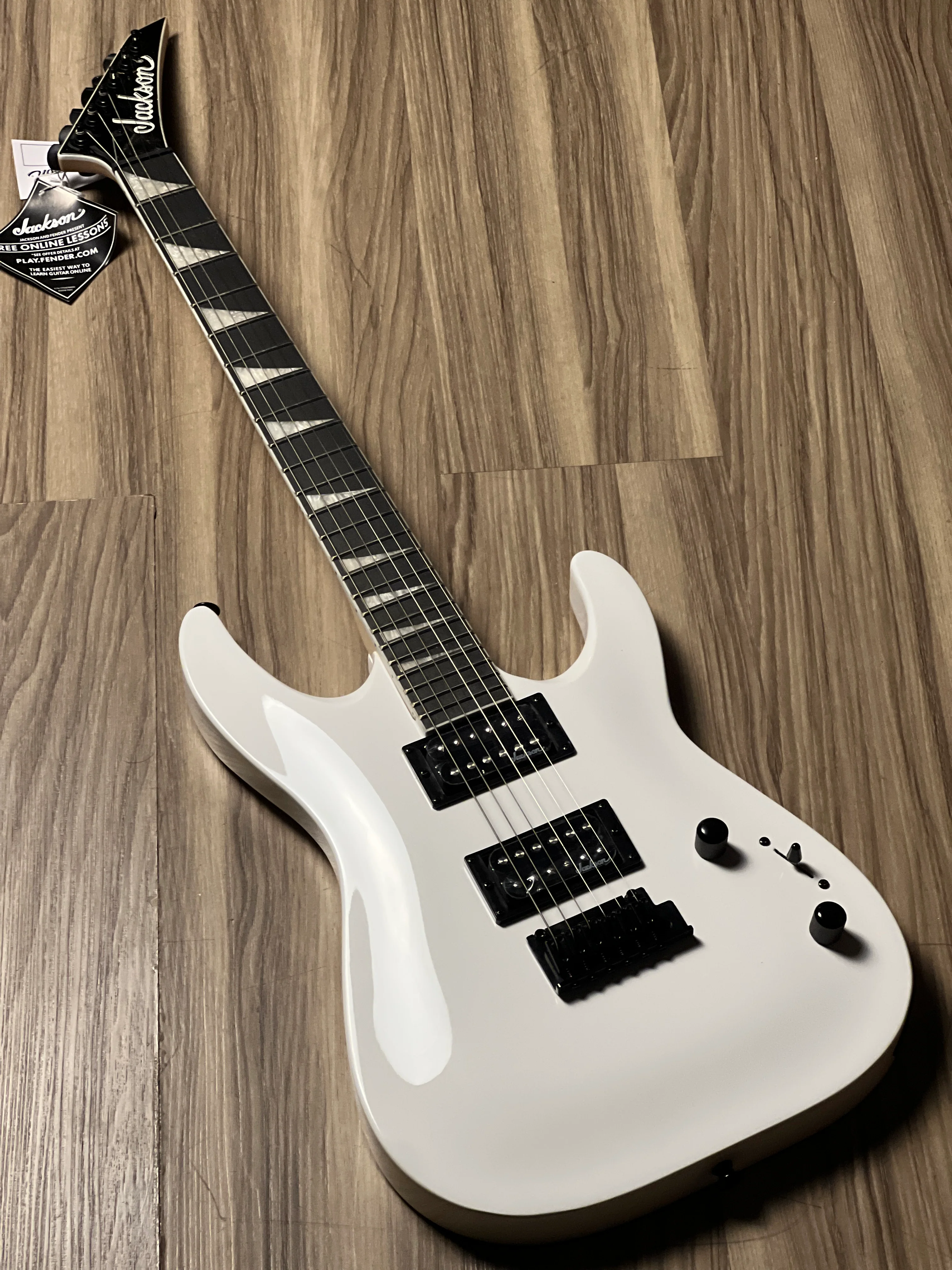Jackson JS Series Dinky Arch Top JS22 DKA with Amaranth FB in Snow White - Image 2