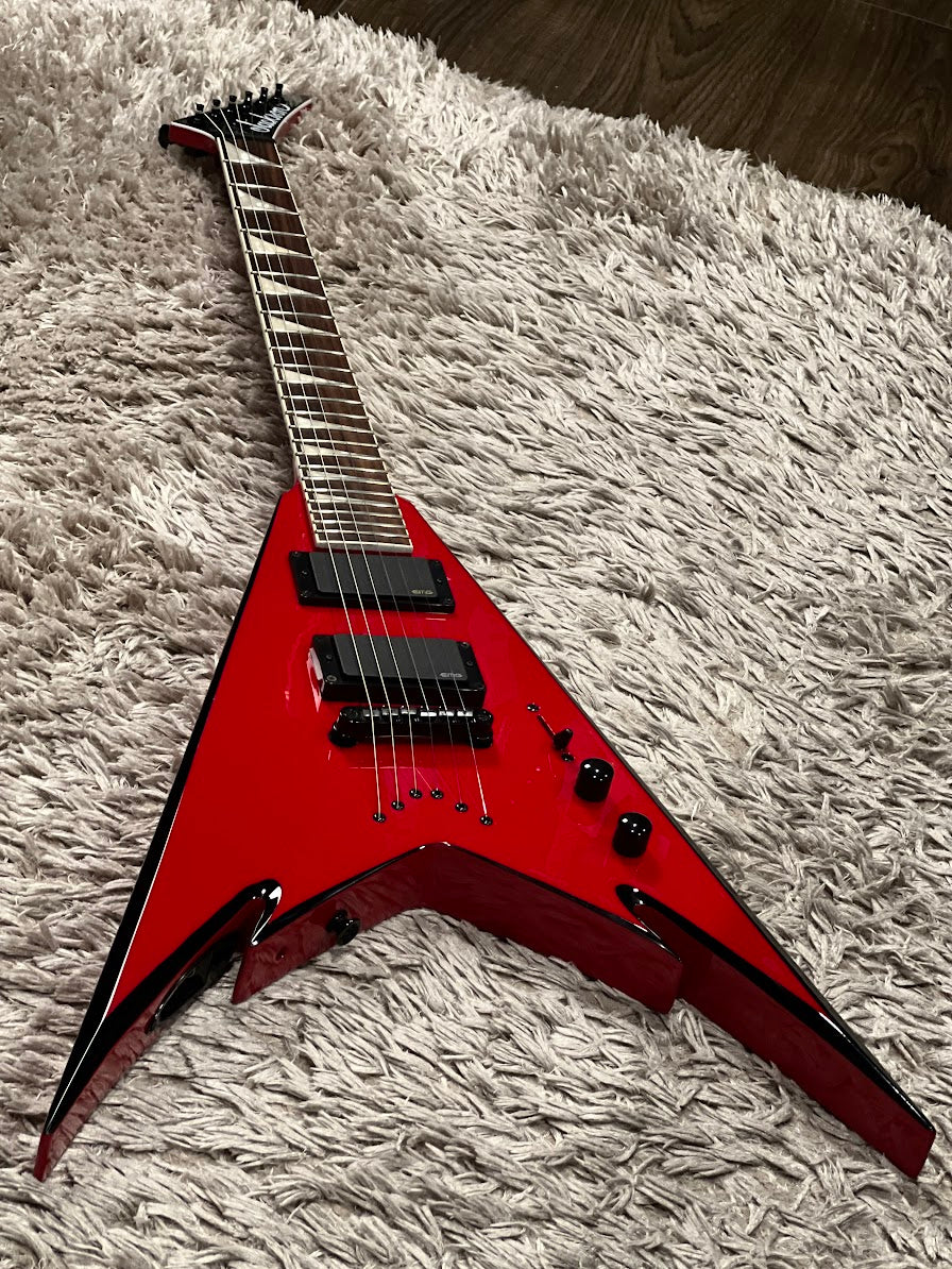 Jackson Phil Demmel PDXT String-Through King V - Red with Black Bevels