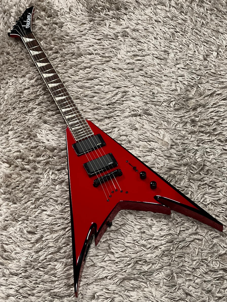 Jackson Phil Demmel PDXT String-Through King V - Red with Black Bevels - Image 2