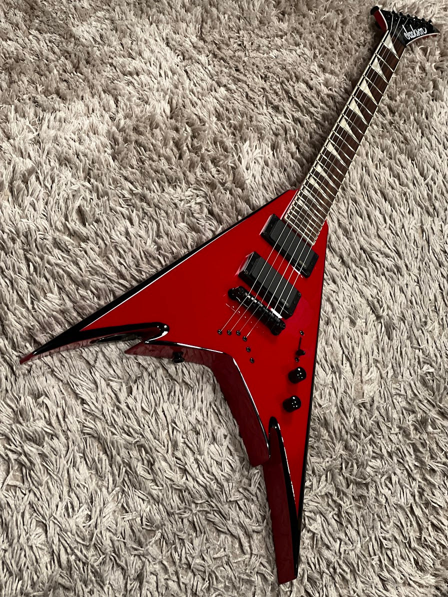 Jackson Phil Demmel PDXT String-Through King V - Red with Black Bevels - Image 3