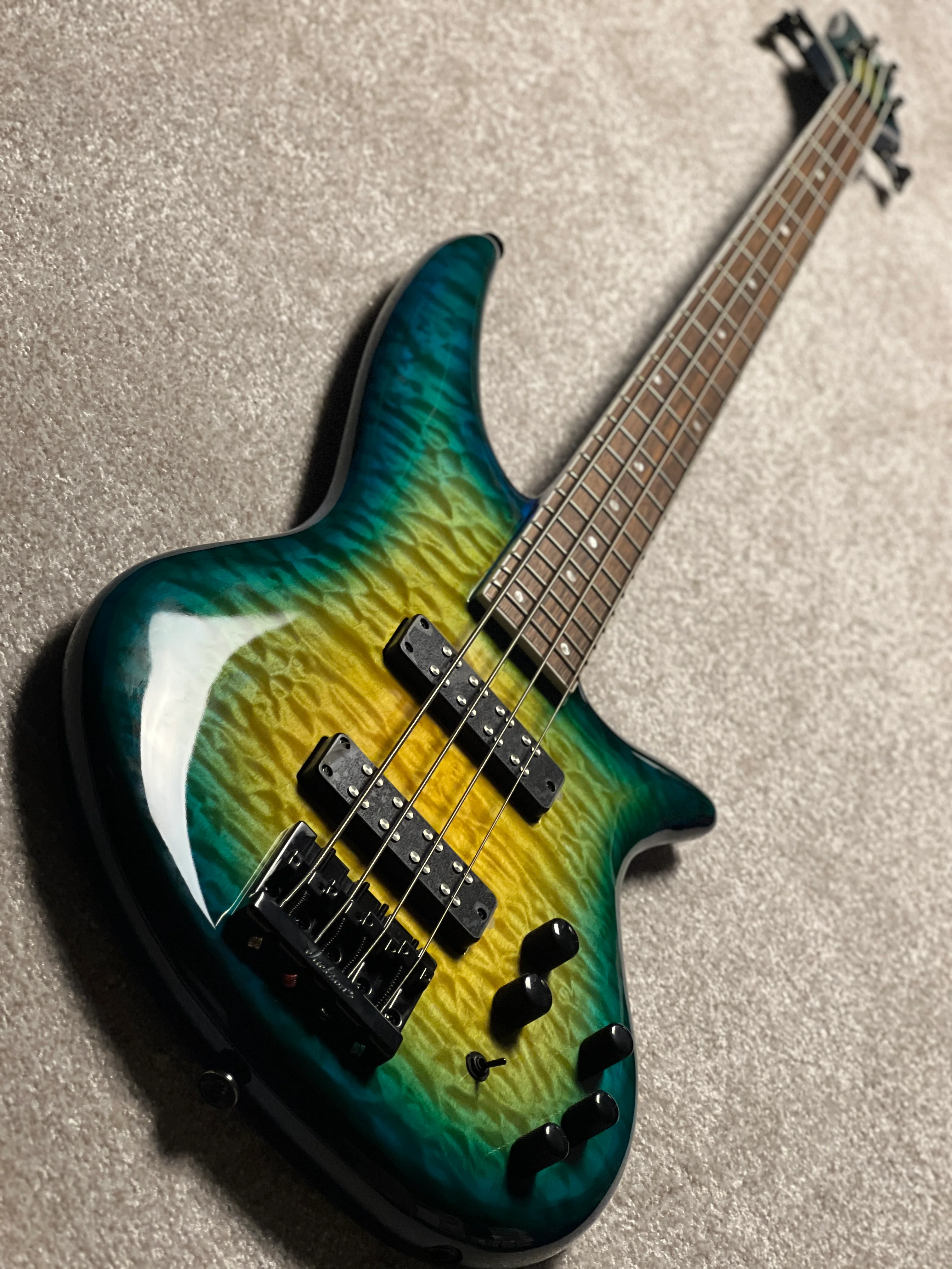 Jackson X Series Spectra Bass SBX QM IV with Laurel FB in Amber Blue Burst (USED) - Image 4