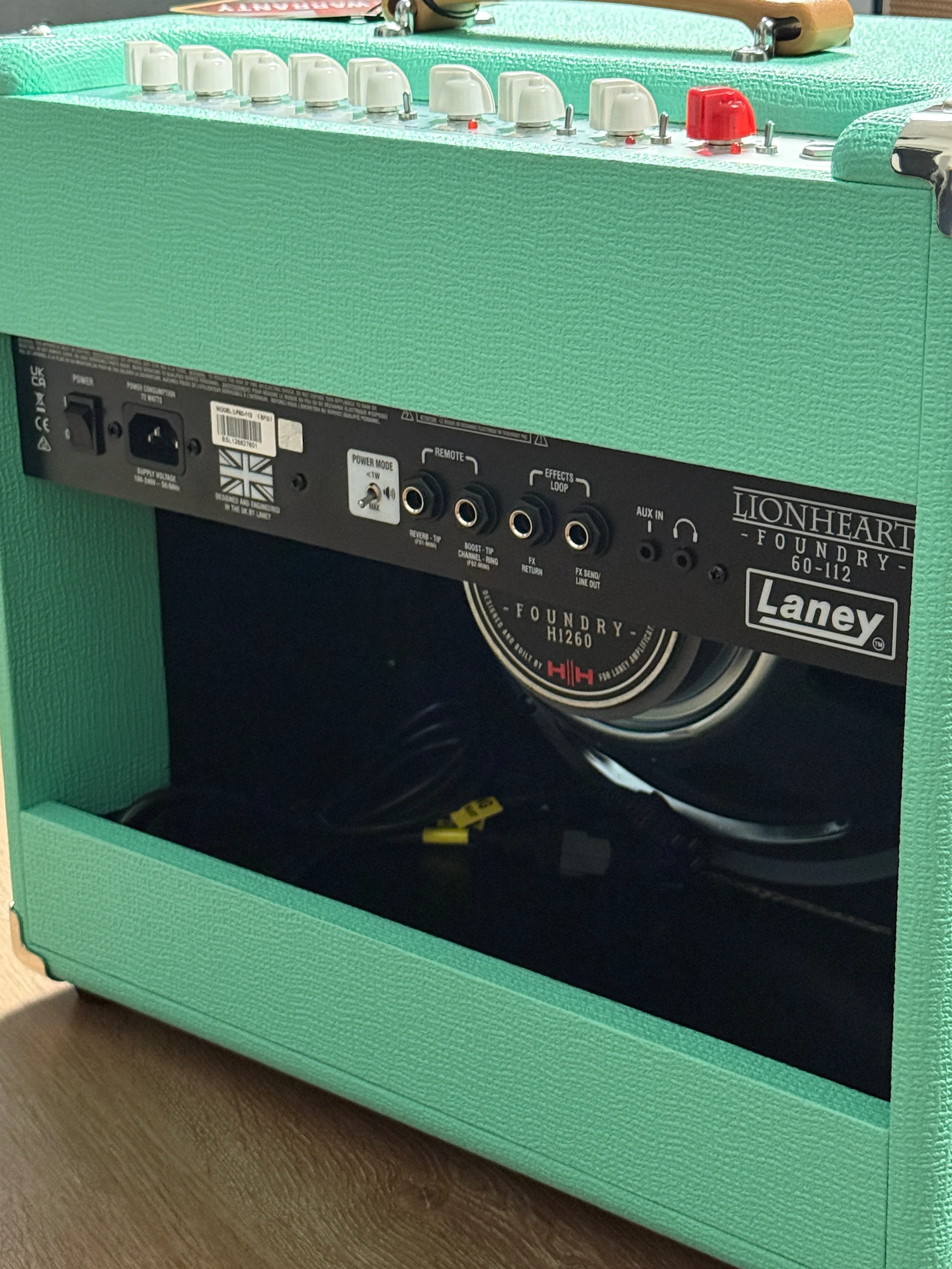 Laney LF Super 60-112 60-watt 1 x 12-inch Solid-state Combo Amplifier in Seafoam Green - Image 3