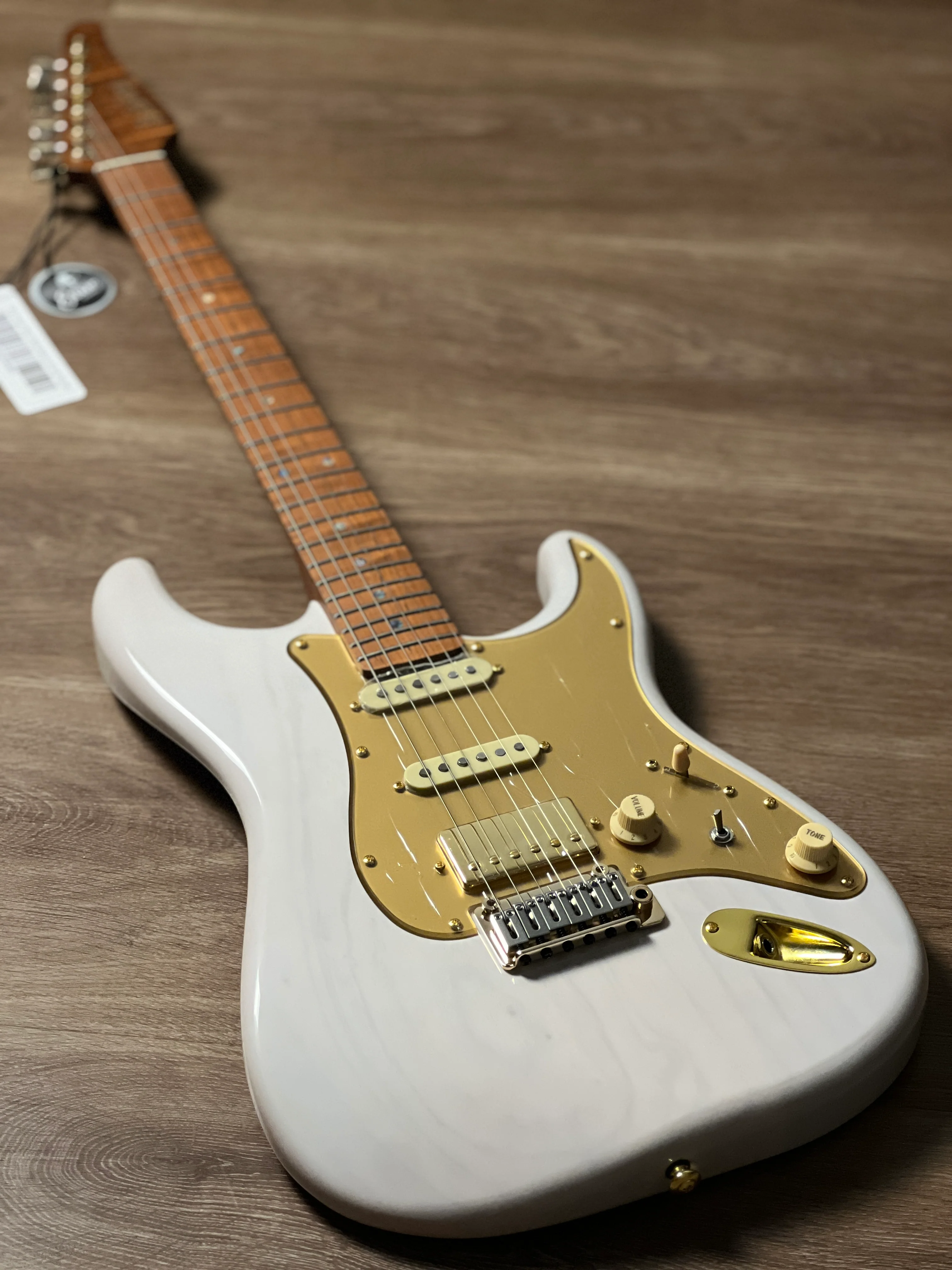 Soloking MS-1 Artisan in White Blonde with Roasted Flame Maple Neck Nafiri Special Run JESCAR