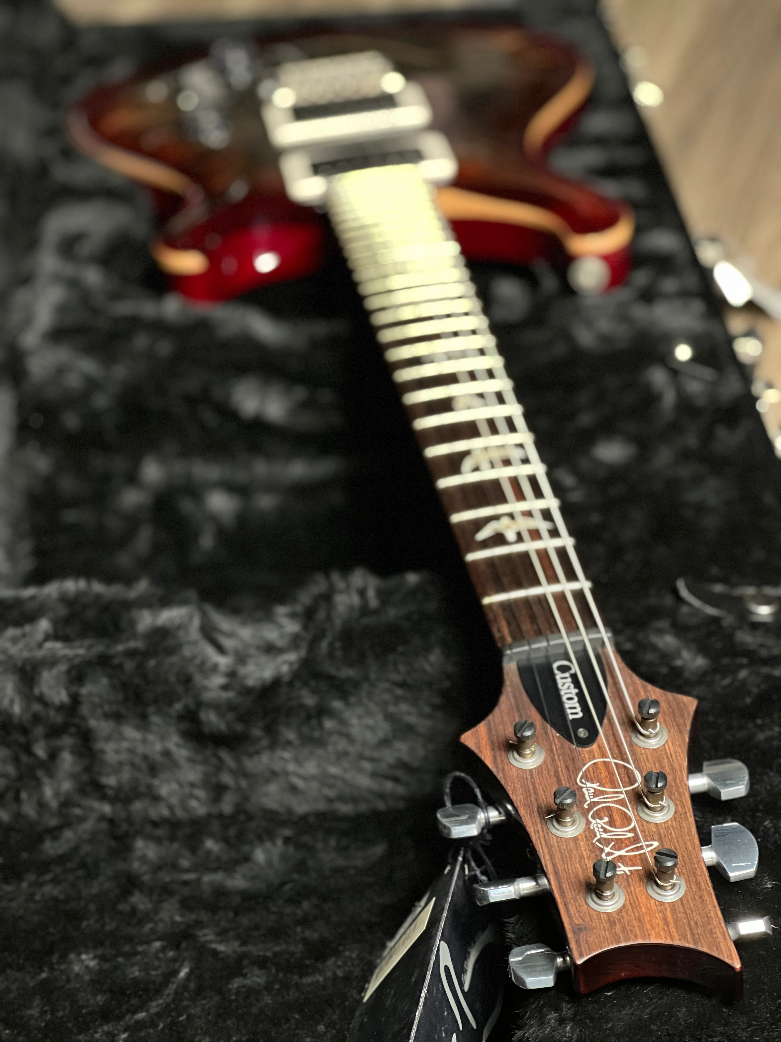 PRS Custom 24 10 Top In Charcoal Cherry With Stained Flame Neck 241400 - Image 18
