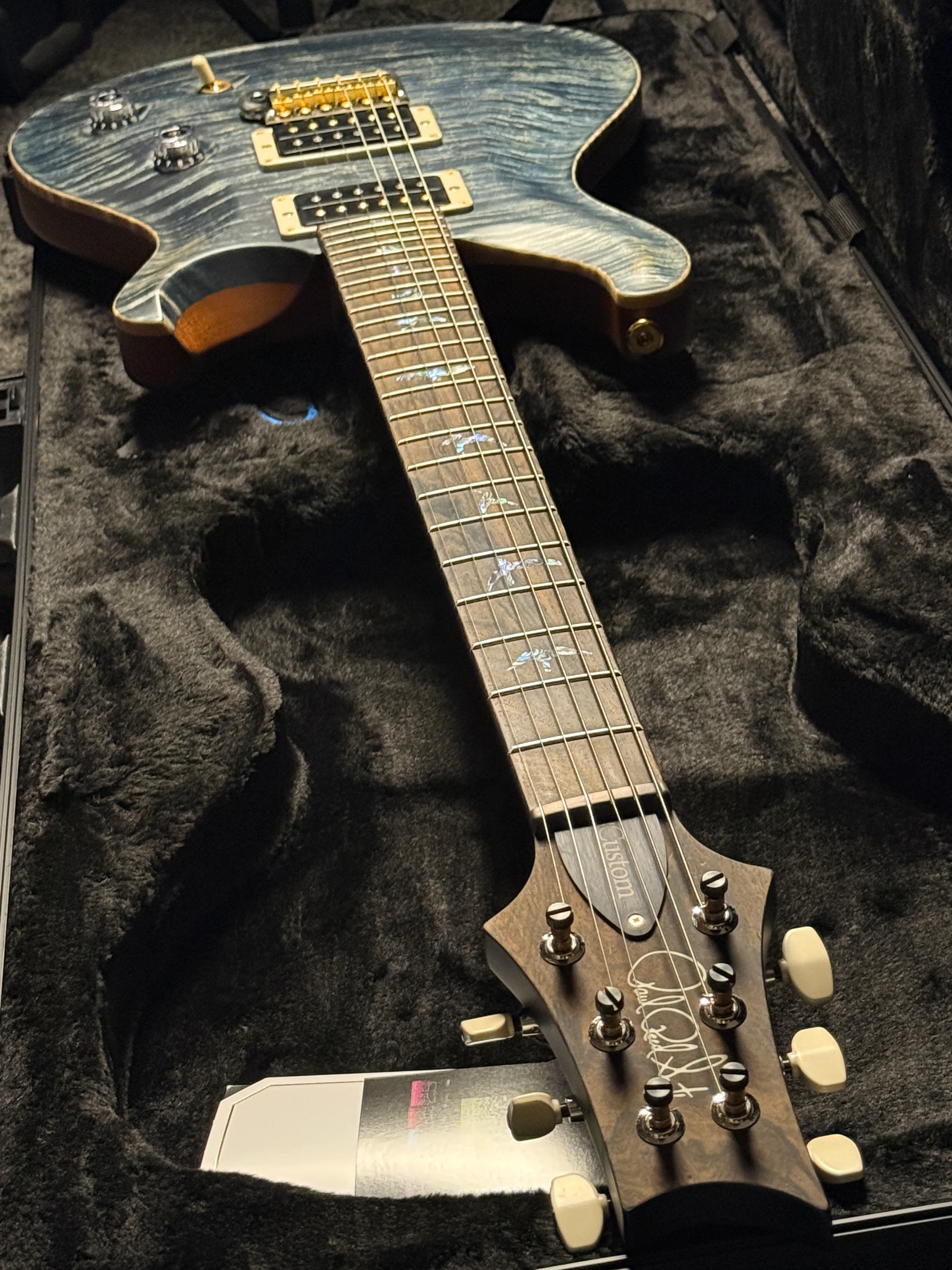 PRS Custom 24 Wood Library in Faded Whale Blue with Satin Stained Neck 0410573 - Image 11