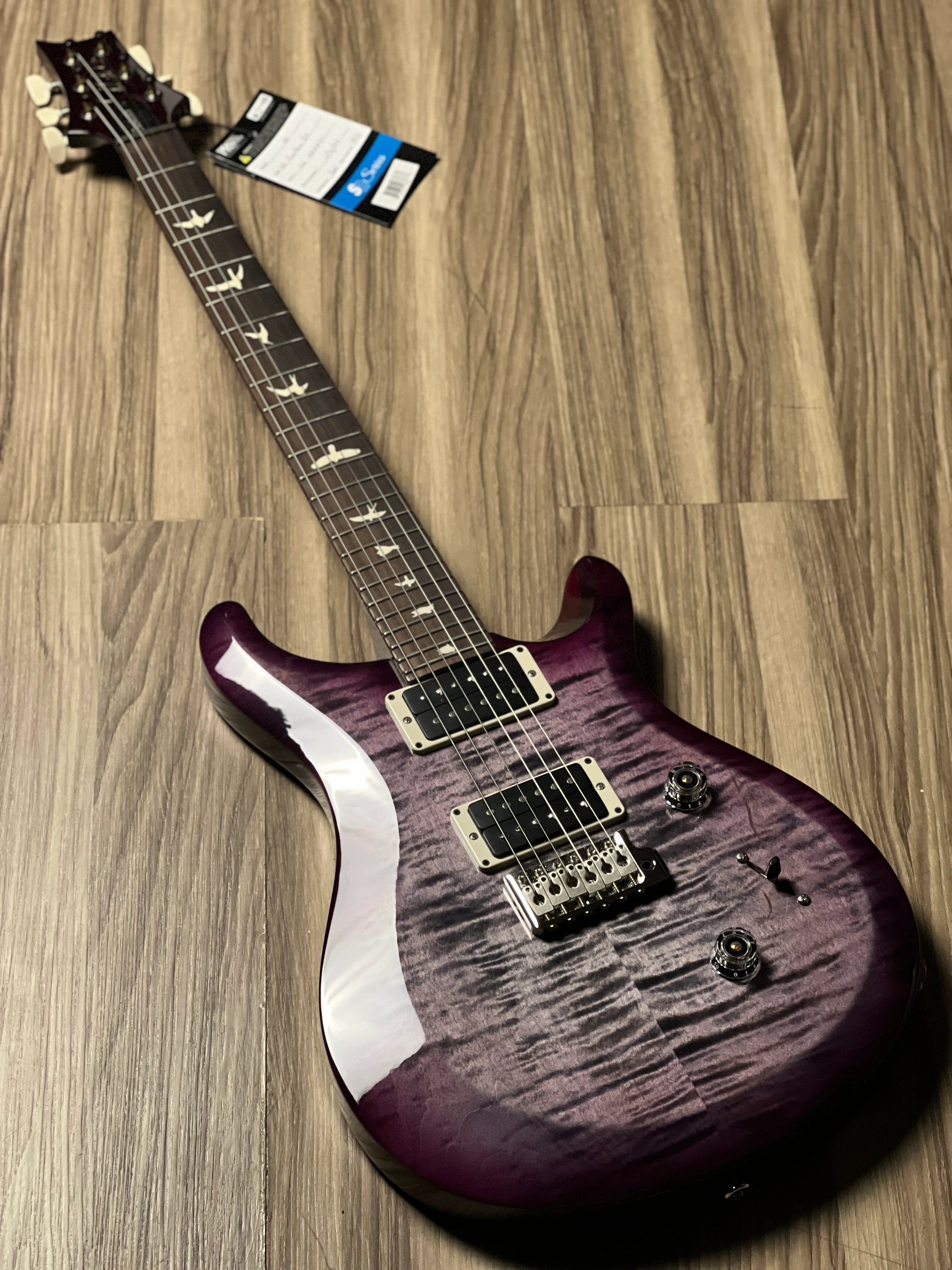 PRS S2 Custom 24 in Faded Gray Black Purple Burst S2080071