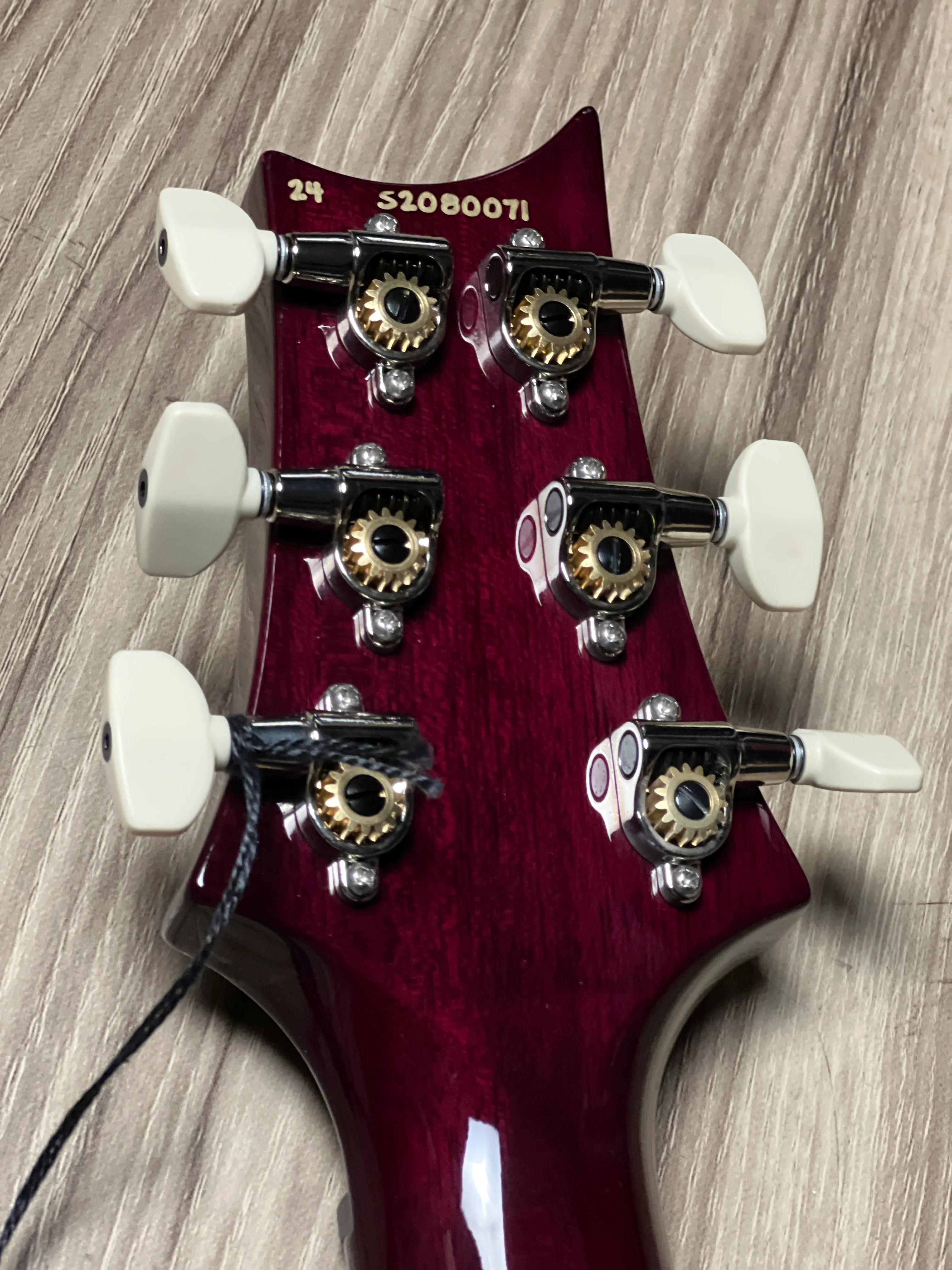 PRS S2 Custom 24 in Faded Gray Black Purple Burst S2080071 - Image 5