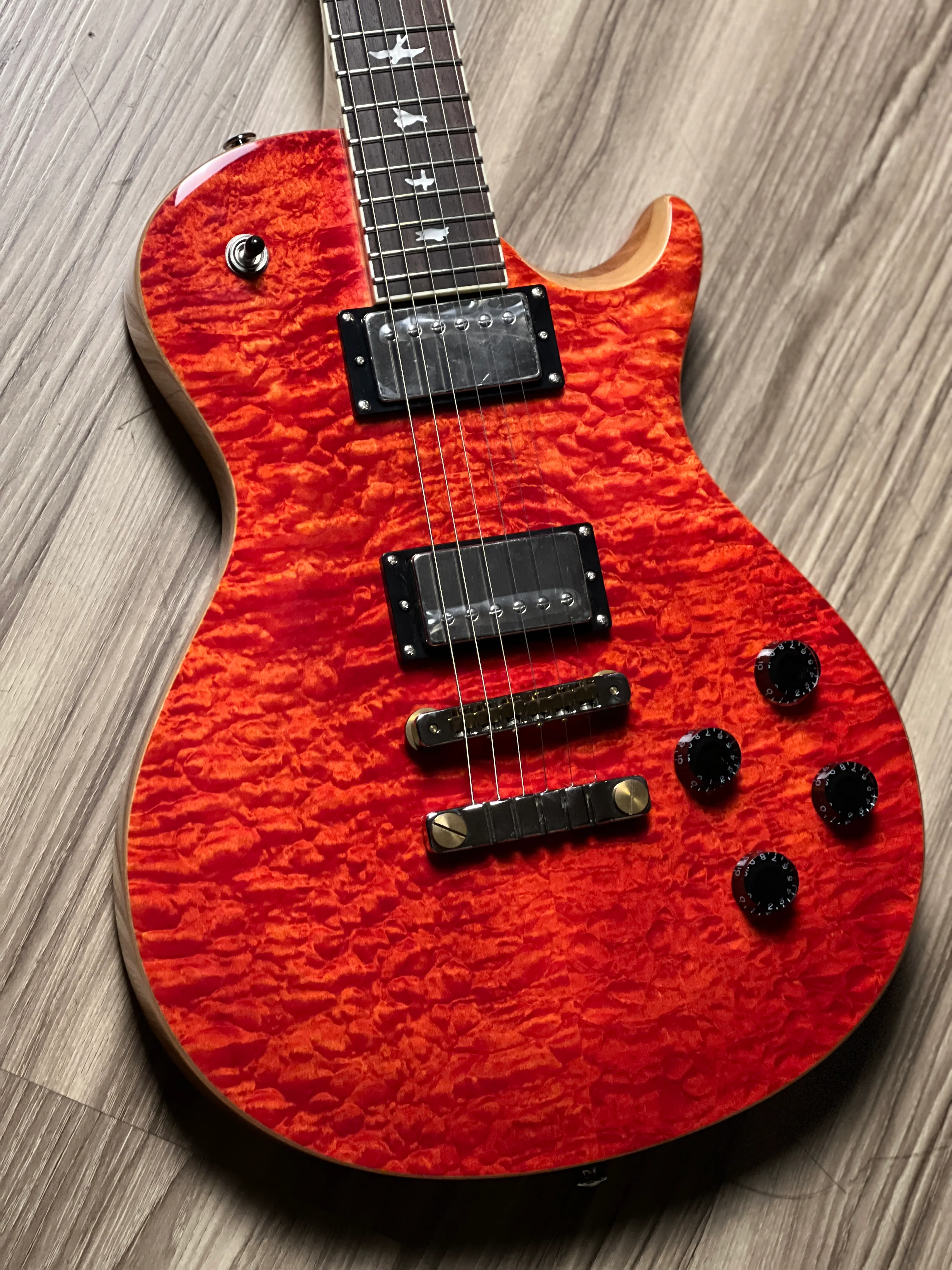 PRS SE 594 Quilt Limited Edition Singlecut in Blood Orange - Image 3