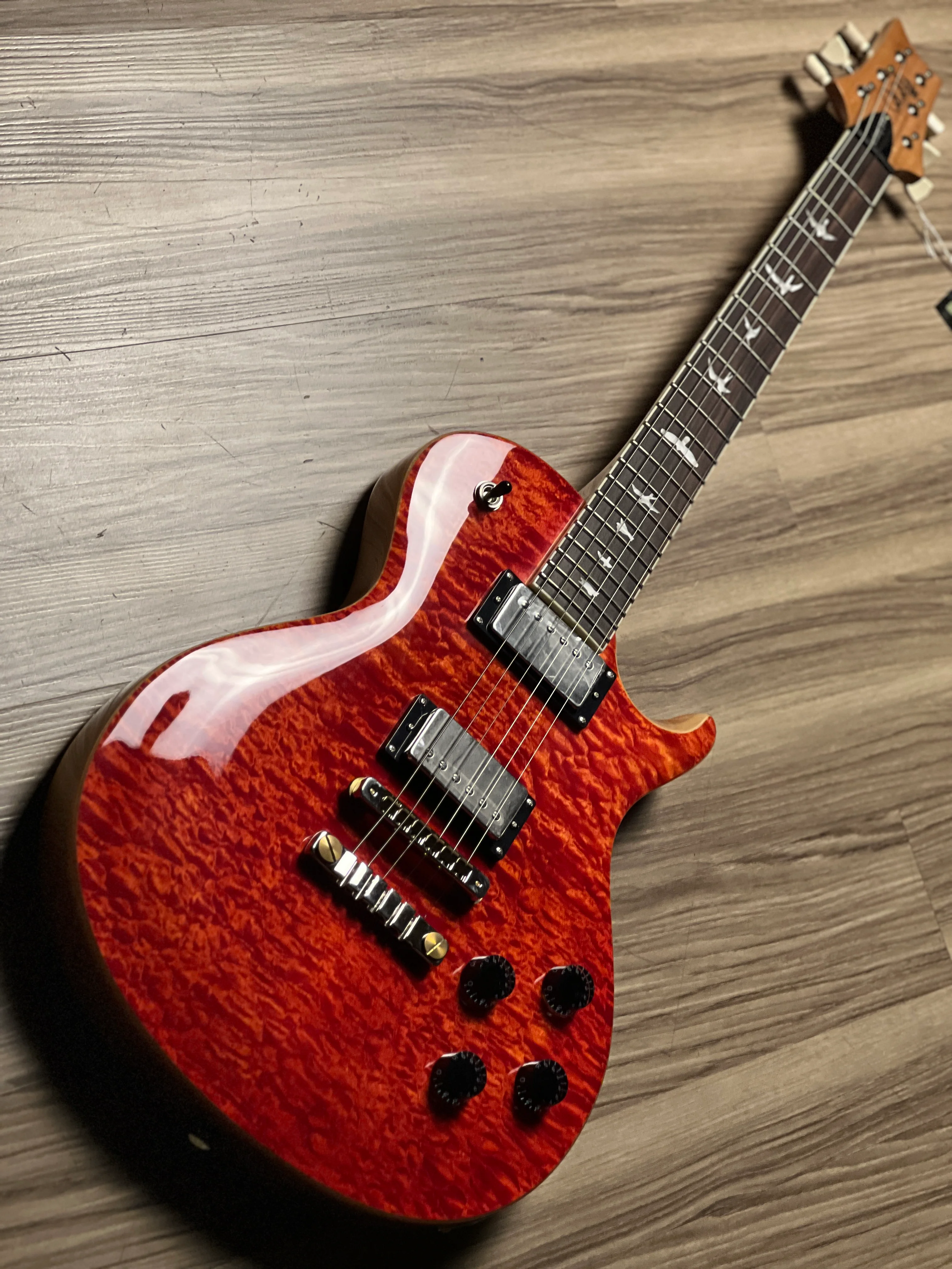 PRS SE 594 Quilt Limited Edition Singlecut in Blood Orange - Image 4