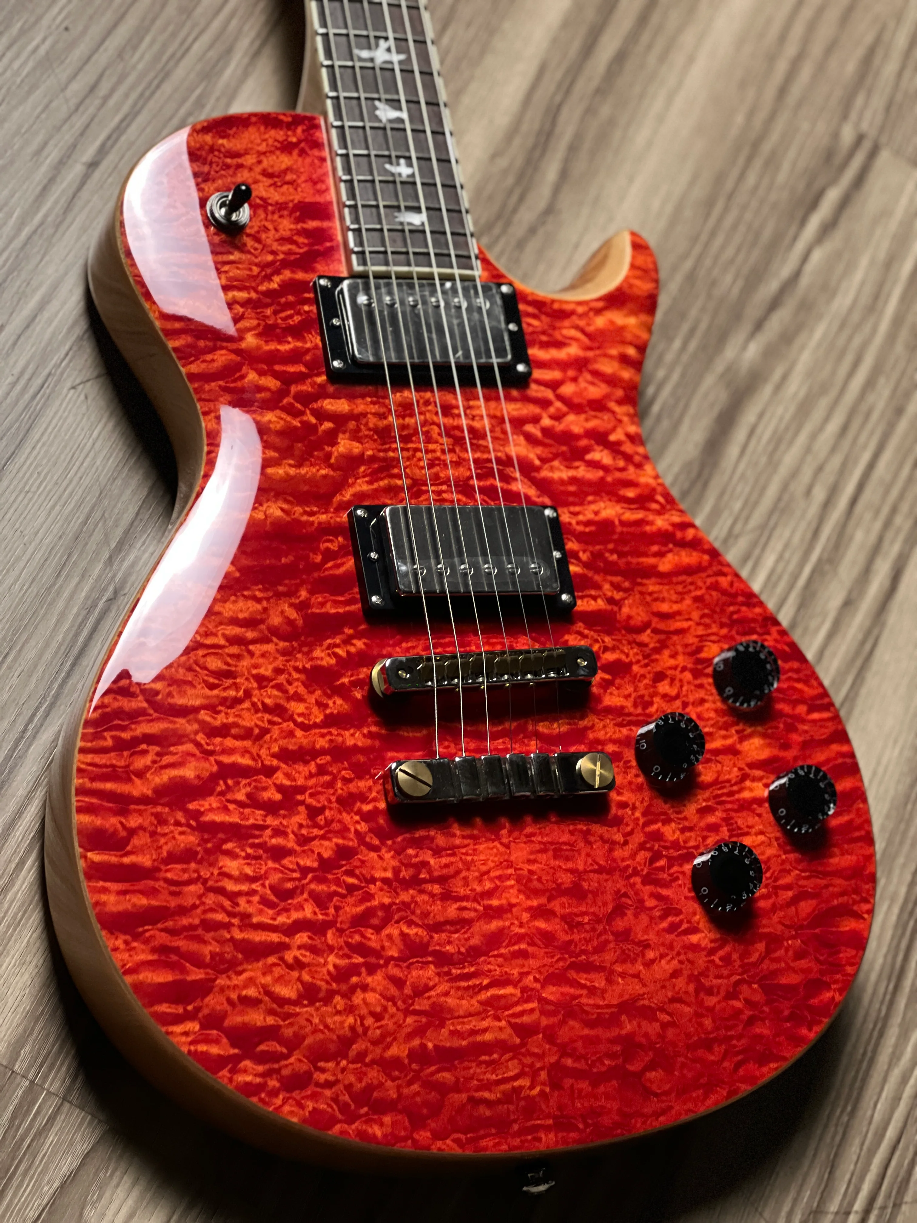 PRS SE 594 Quilt Limited Edition Singlecut in Blood Orange - Image 5