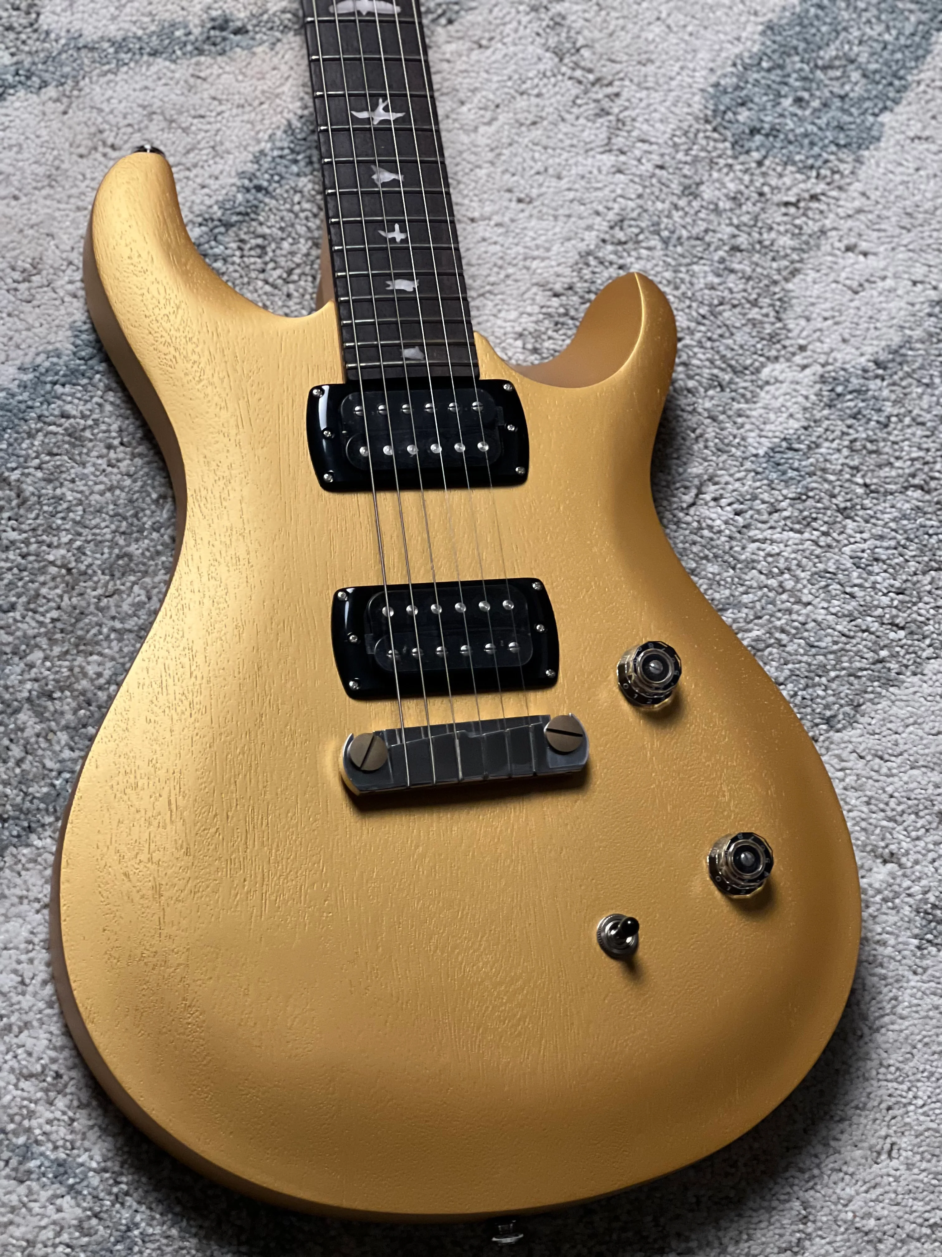 PRS SE CE 24 Standard Satin Stoptail in Satin Metallic Gold - Image 4