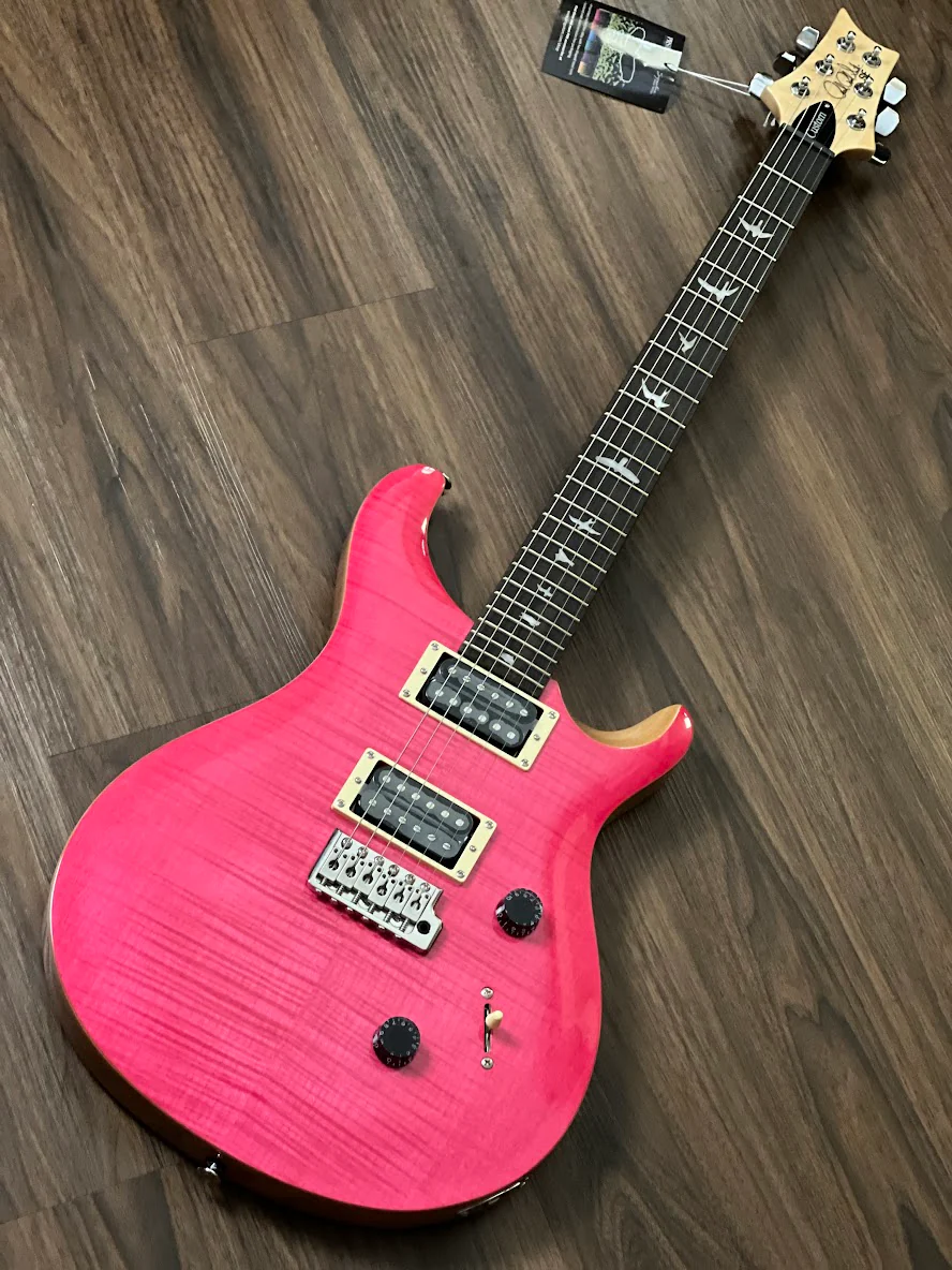 PRS SE Custom 24 - Bonnie Pink with Natural Back - Image 2