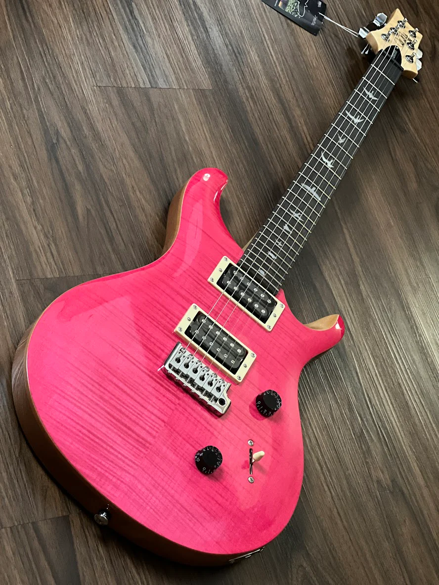 PRS SE Custom 24 - Bonnie Pink with Natural Back - Image 3