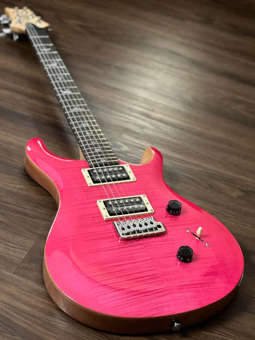 PRS SE Custom 24 - Bonnie Pink with Natural Back - Image 4
