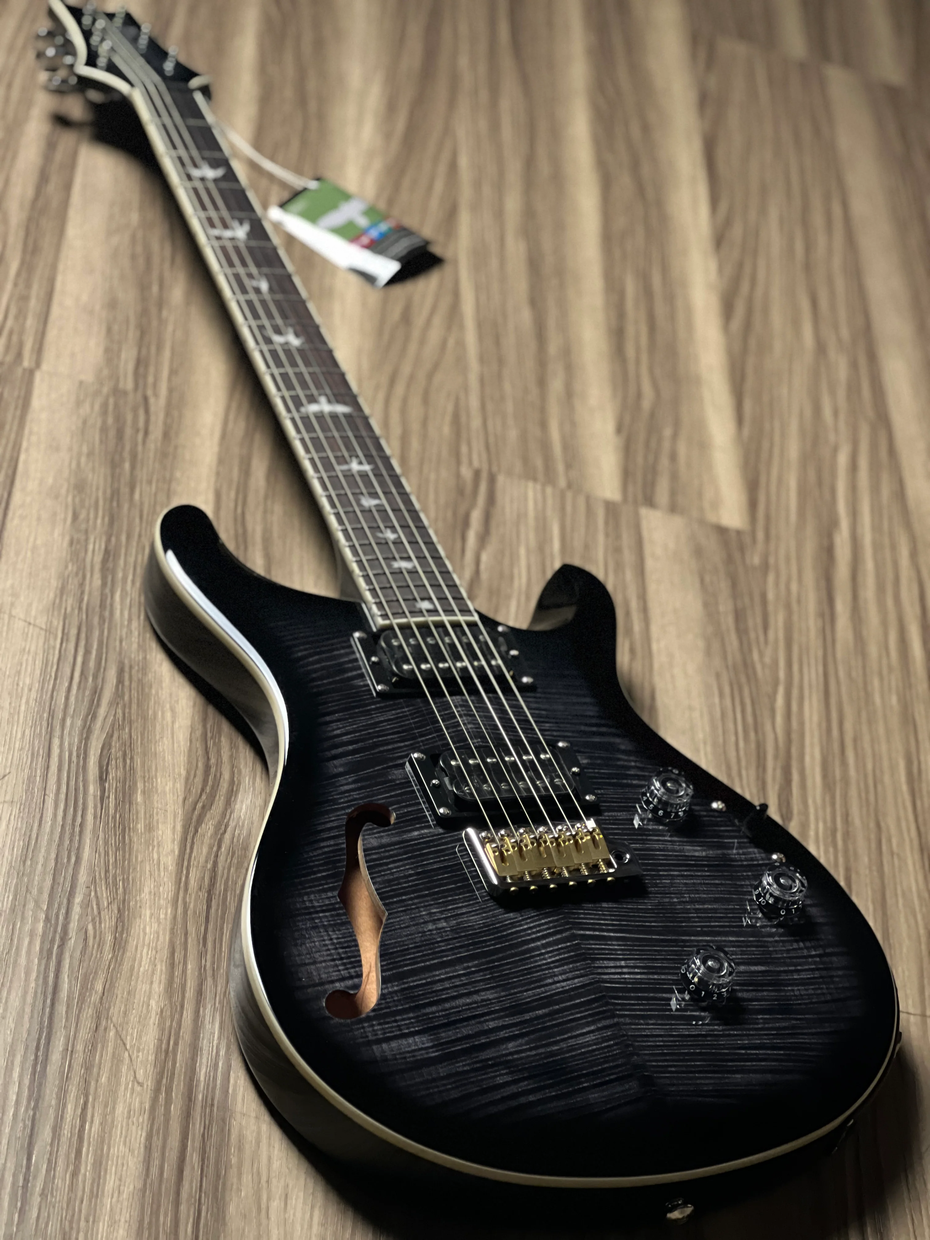 PRS SE Custom 24 Semi Hollow Piezo in Charcoal Burst - Image 5