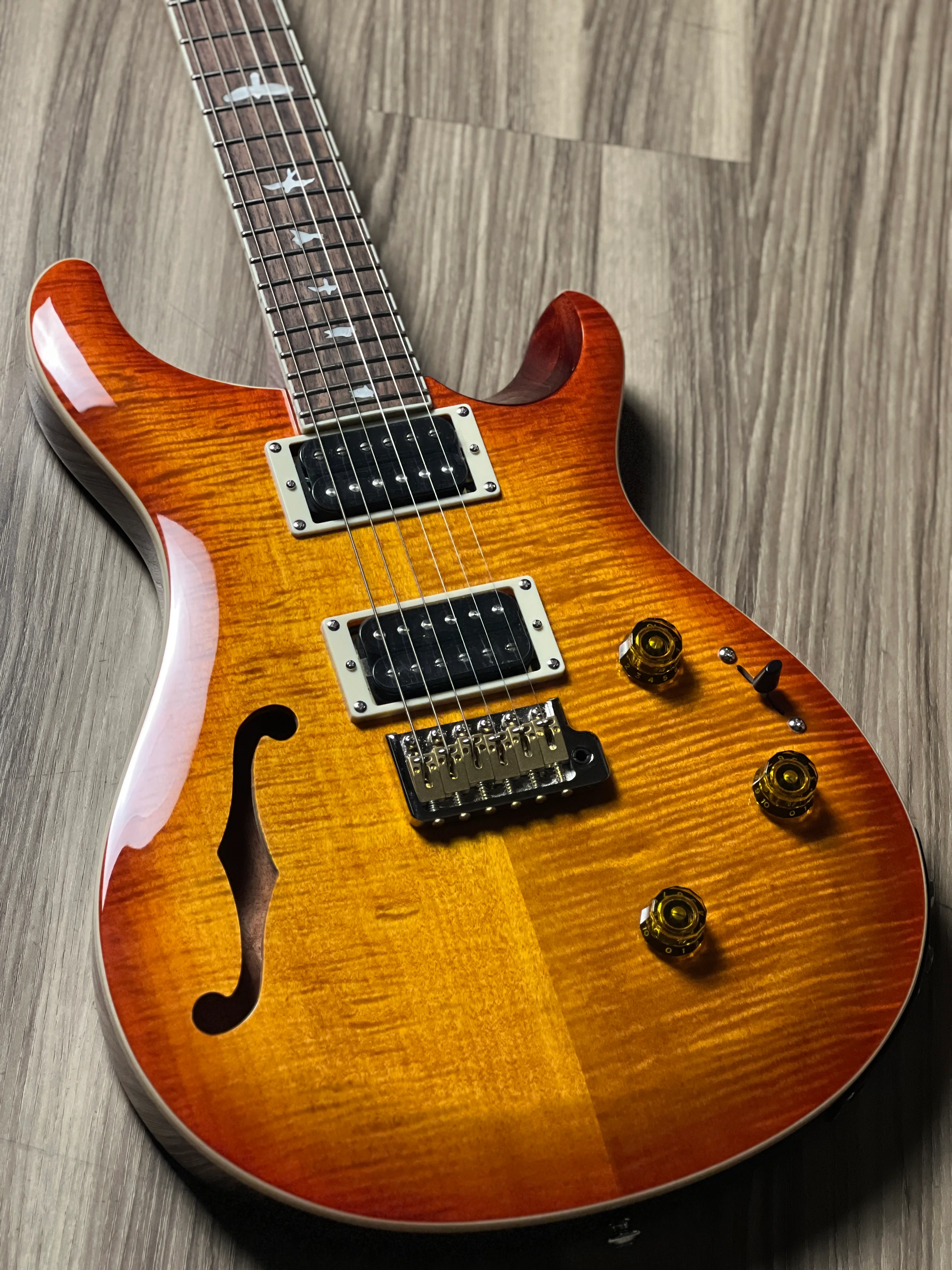 PRS SE Custom 24 Semi Hollow Piezo in Vintage Sunburst - Image 5
