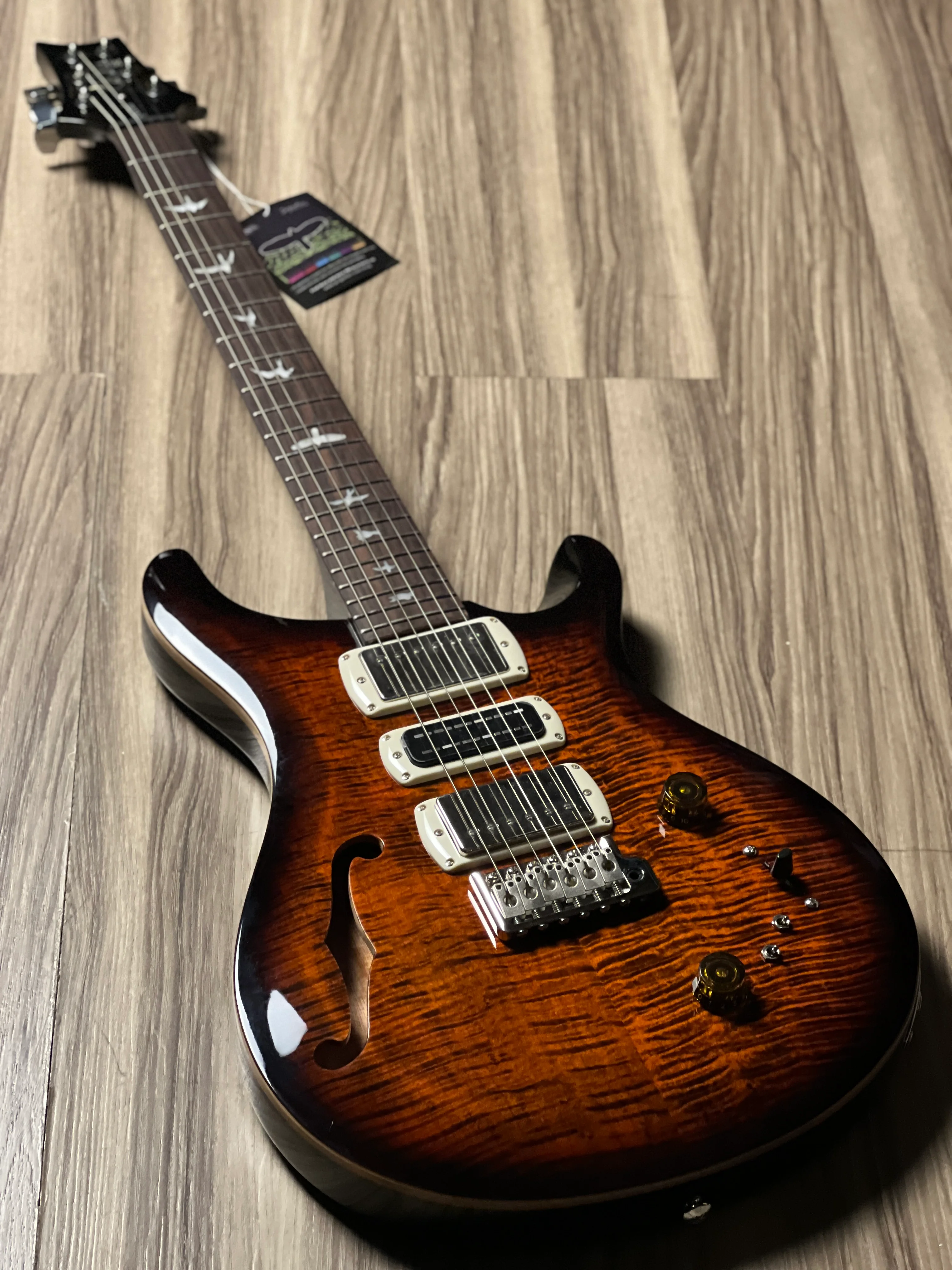 PRS SE Special Semi-Hollow in Orange Tiger Smokeburst