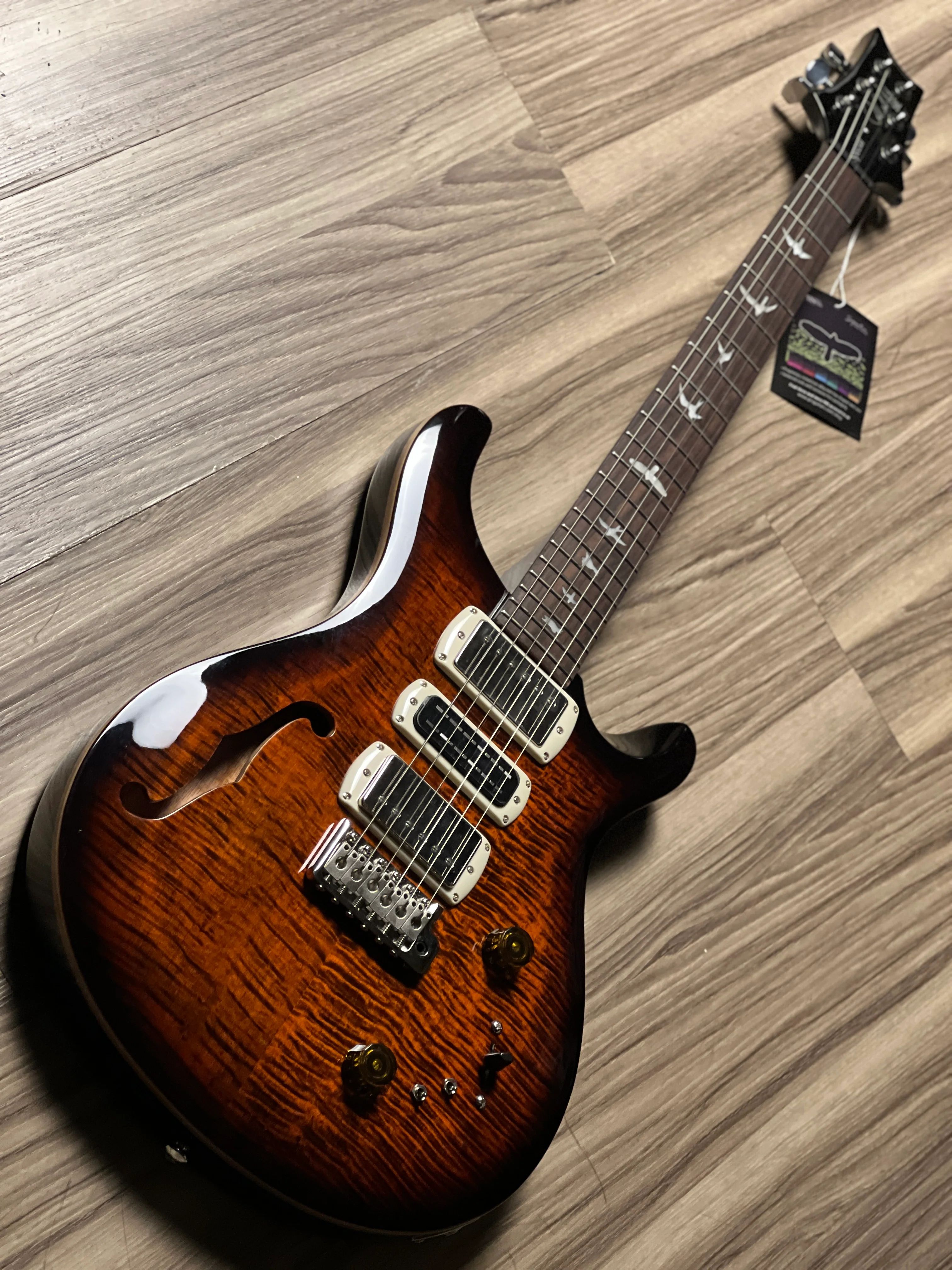 PRS SE Special Semi-Hollow in Orange Tiger Smokeburst - Image 3