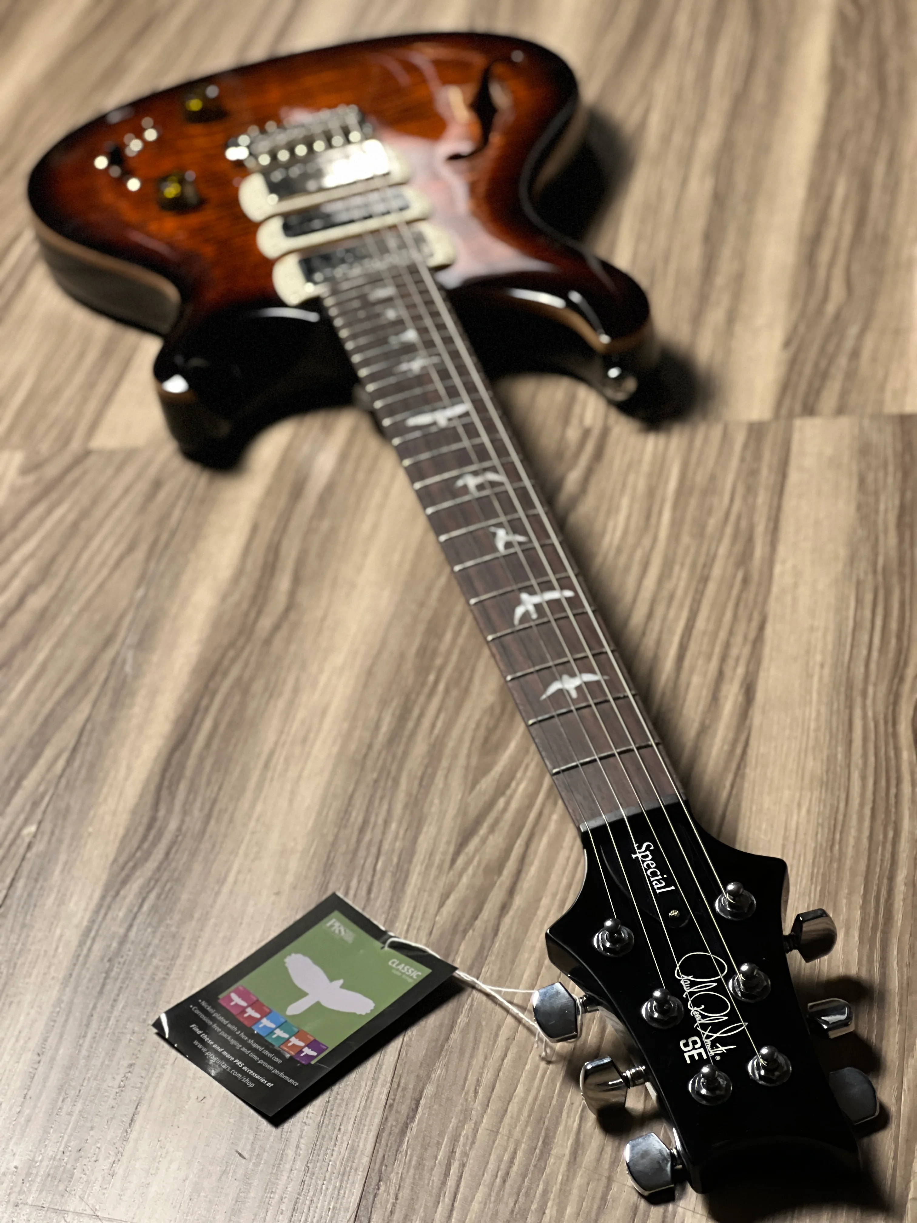 PRS SE Special Semi-Hollow in Orange Tiger Smokeburst - Image 6