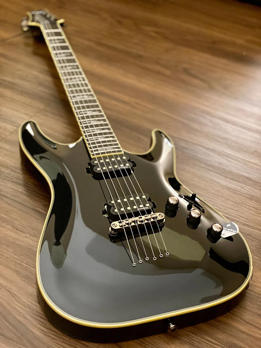 Schecter C-1 Blackjack Electric Guitar - Black Gloss - Image 4