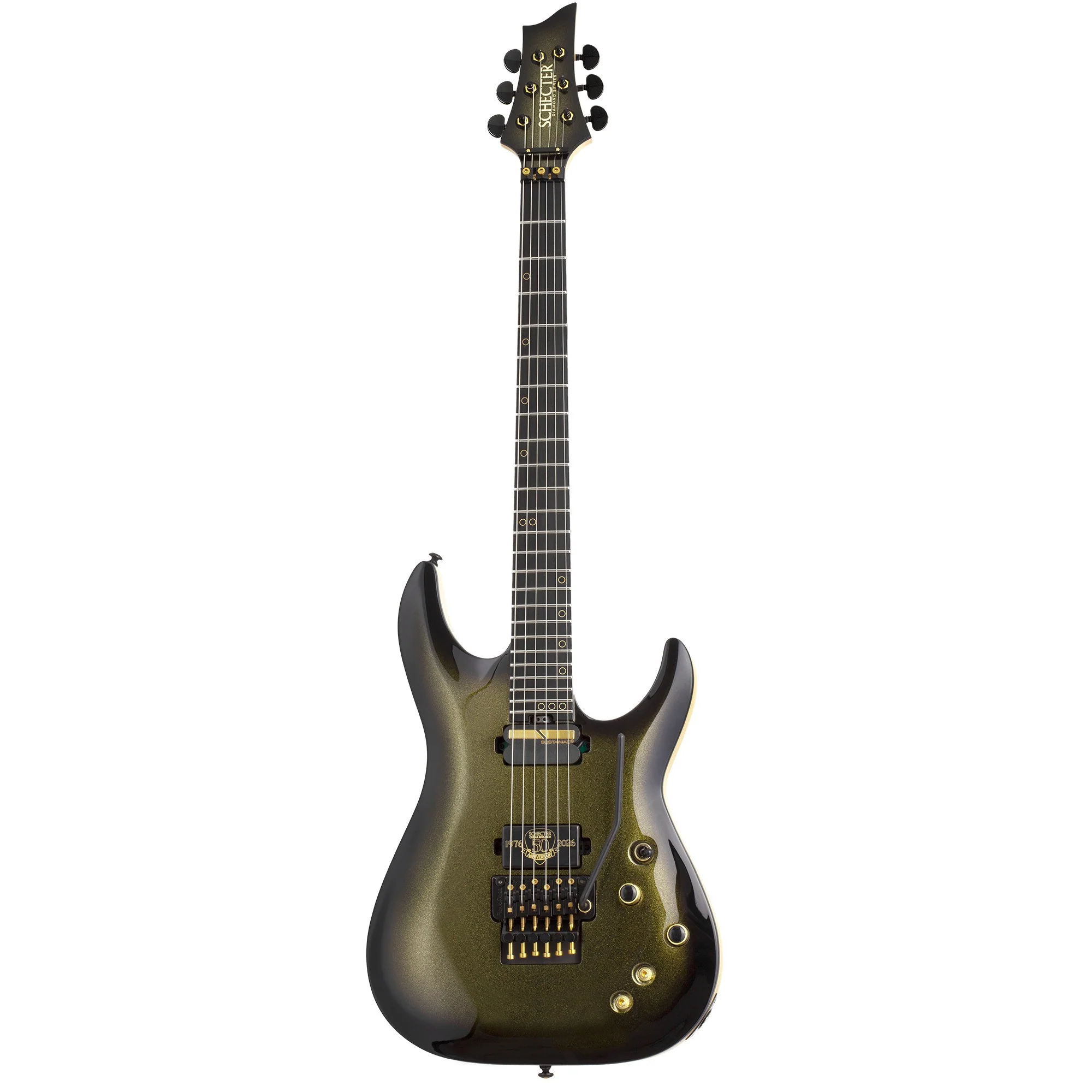Schecter C-1 FR-S 50th Anniversary in Gold Burst W26010947 - Image 10