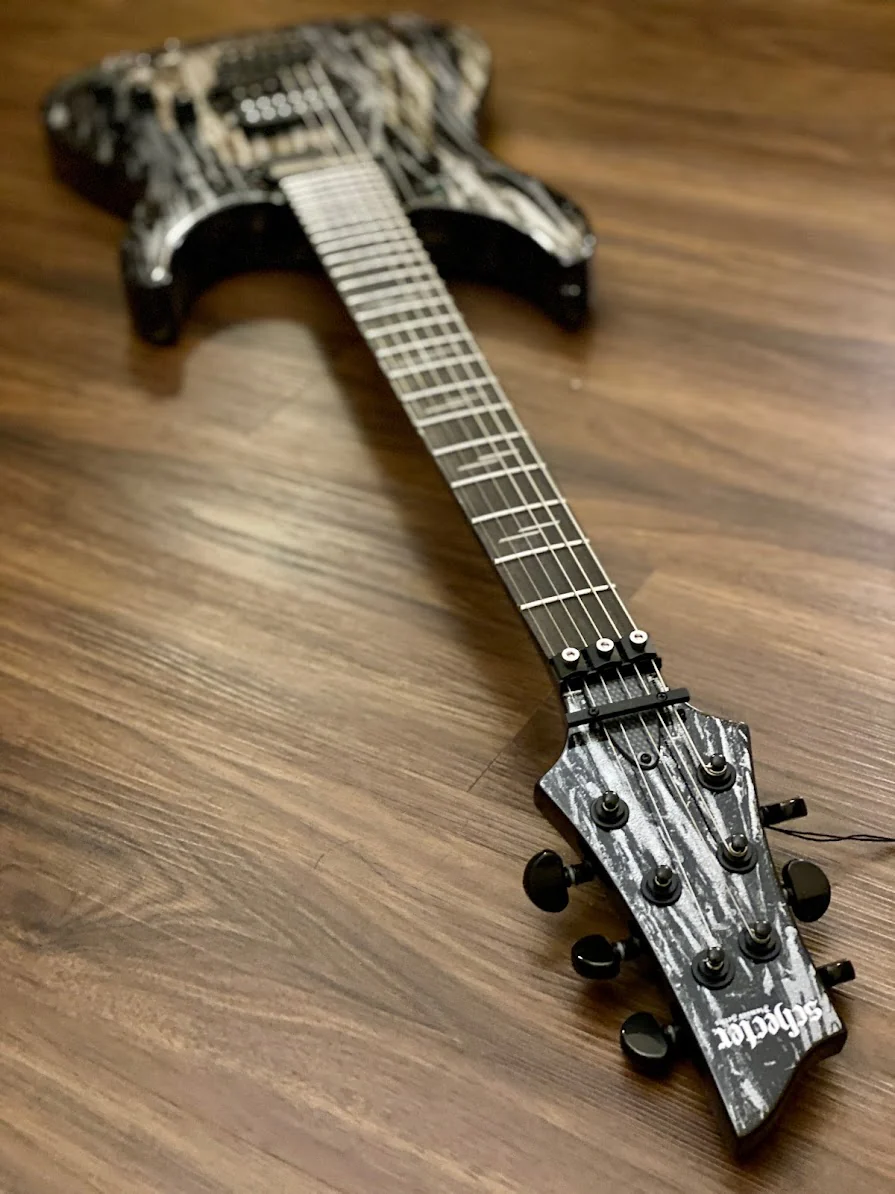 Schecter C-1 FR-S Silver Mountain - Black and Silver - Image 5