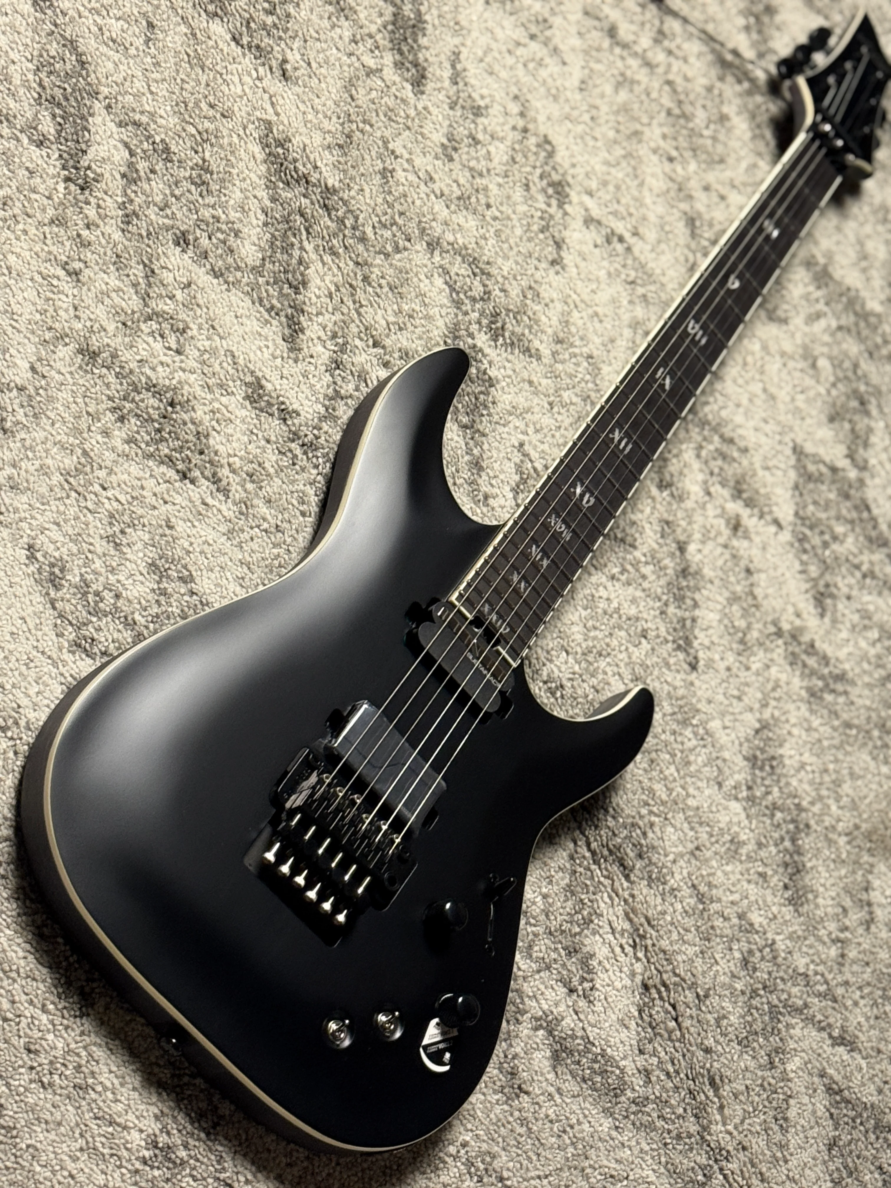 Schecter C-1 FR S SLS Elite Evil Twin - Satin Black W25120991 - Image 4