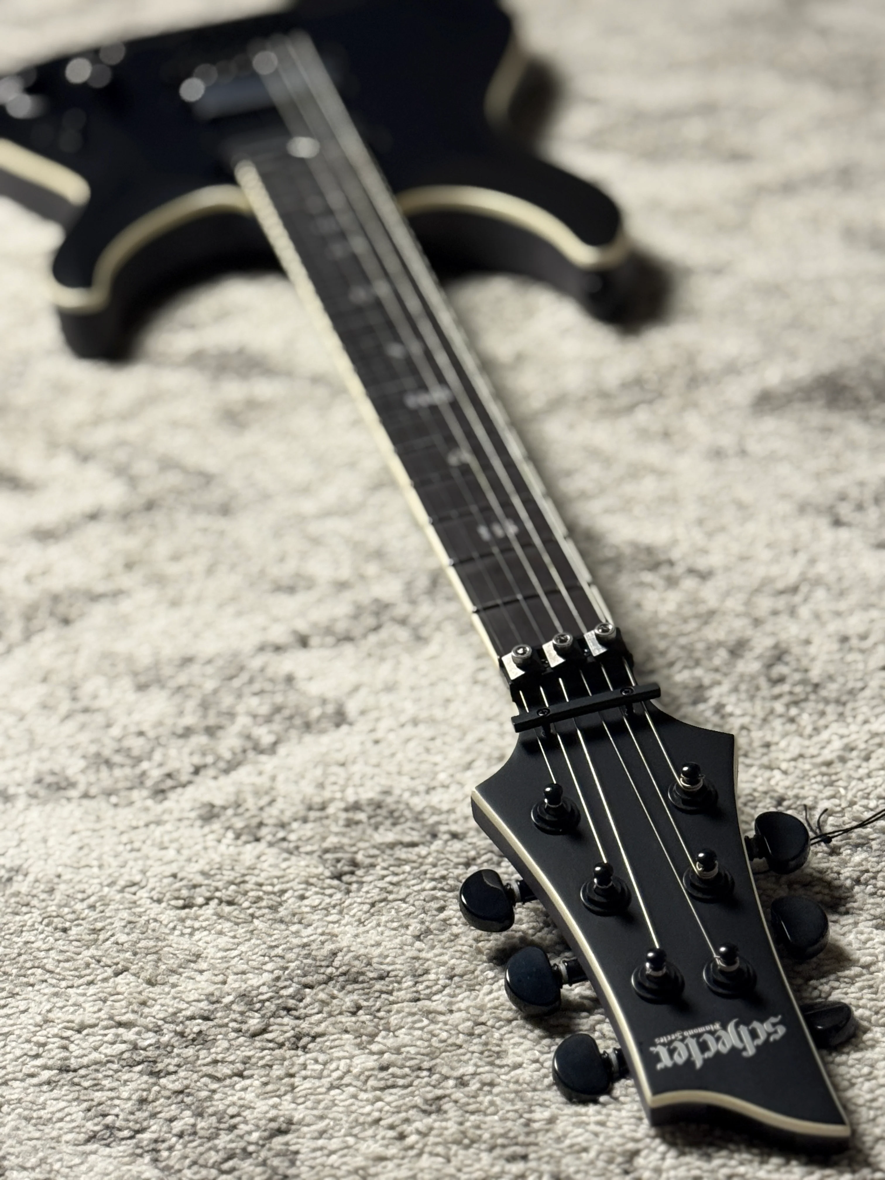 Schecter C-1 FR S SLS Elite Evil Twin - Satin Black W25120991 - Image 7