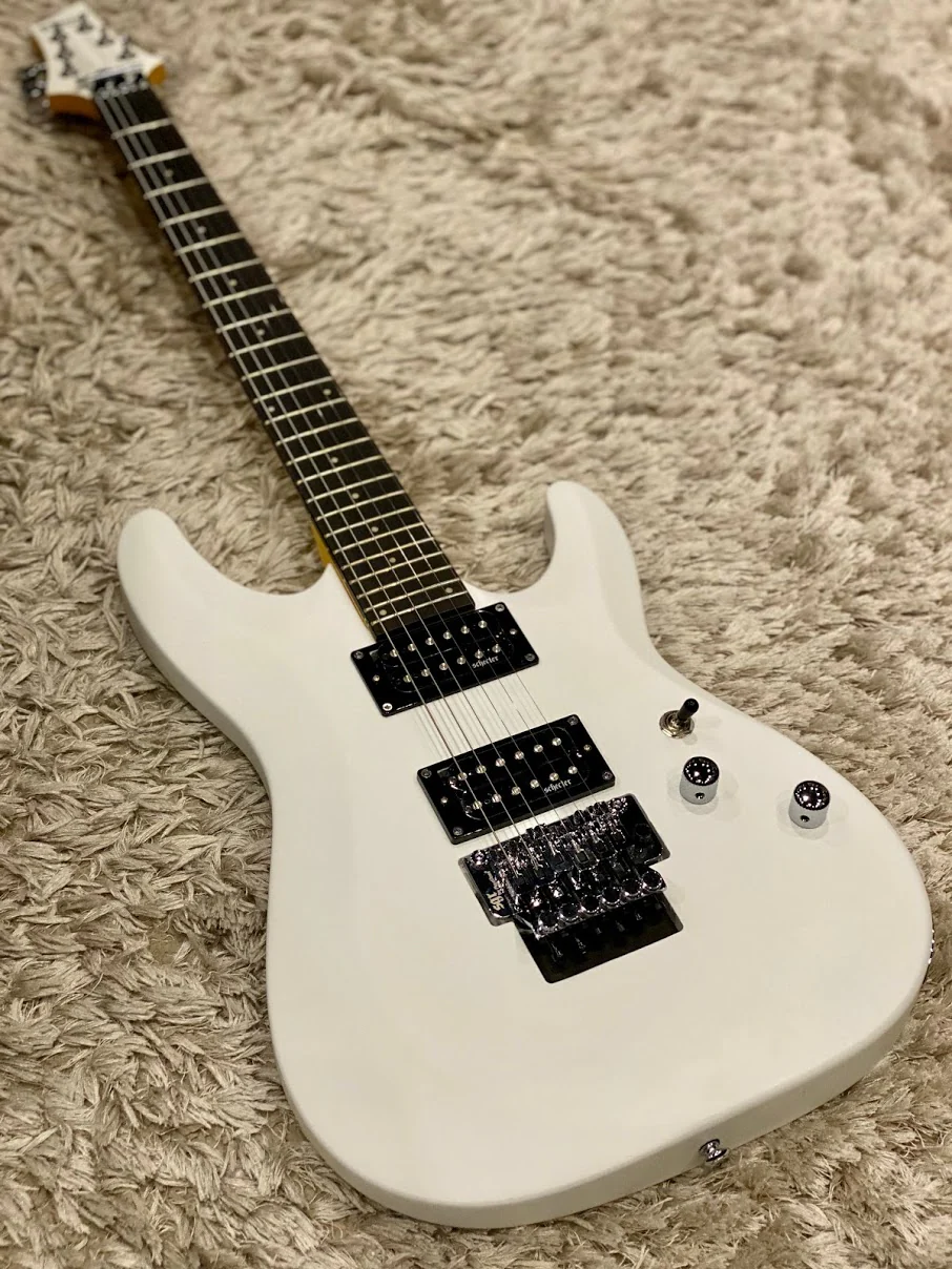 Schecter C-6 Deluxe FR in Satin White