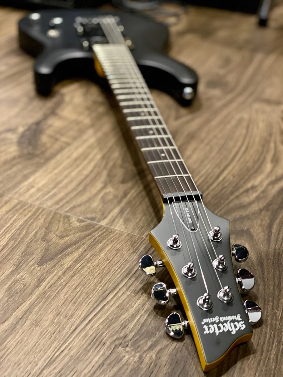 Schecter C-6 Deluxe in Satin Black - Image 3