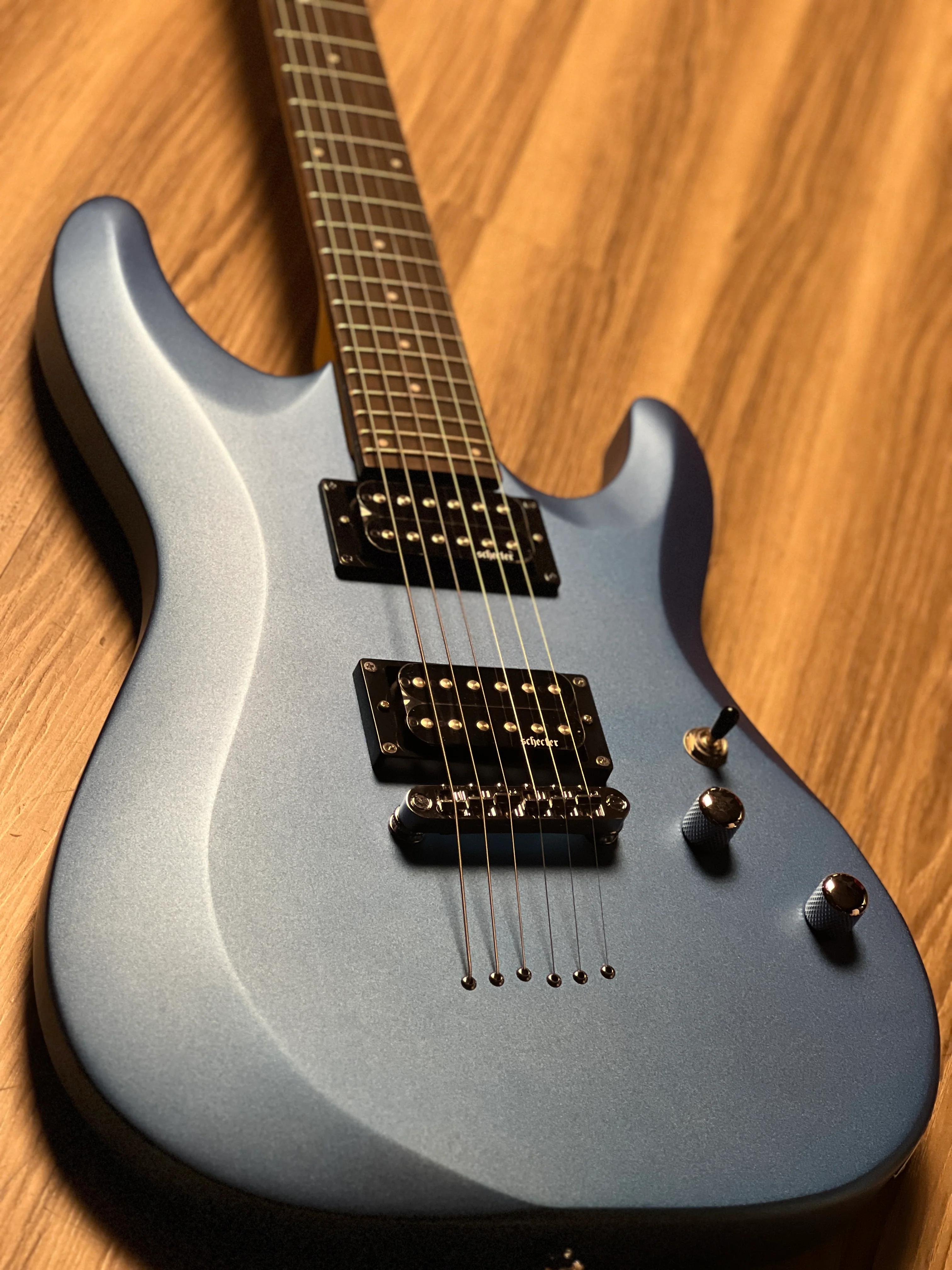Schecter C-6 Deluxe in Satin Metallic Light Blue - Image 5