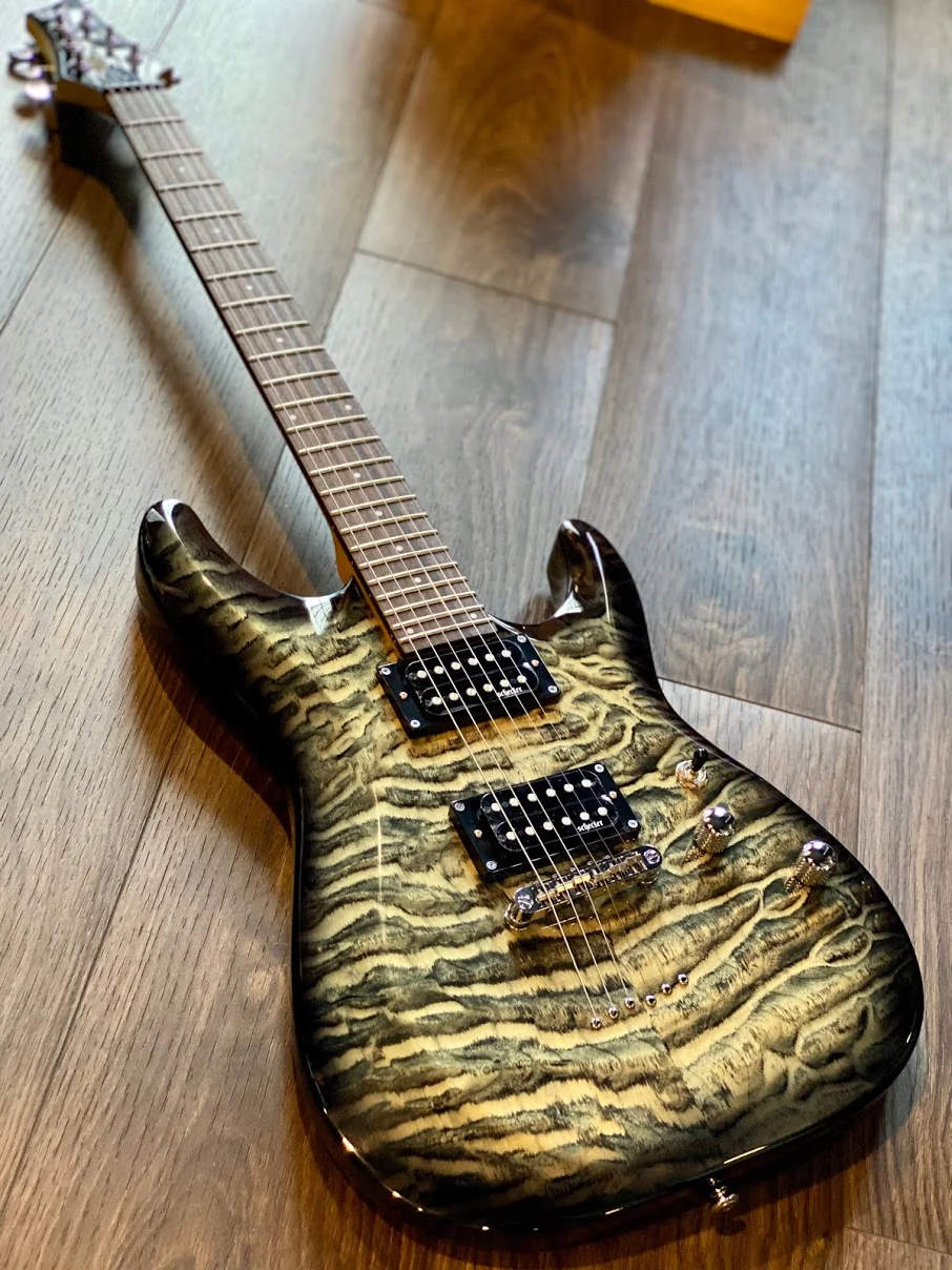 Schecter C-6 Plus Electric Guitar in Charcoal Burst