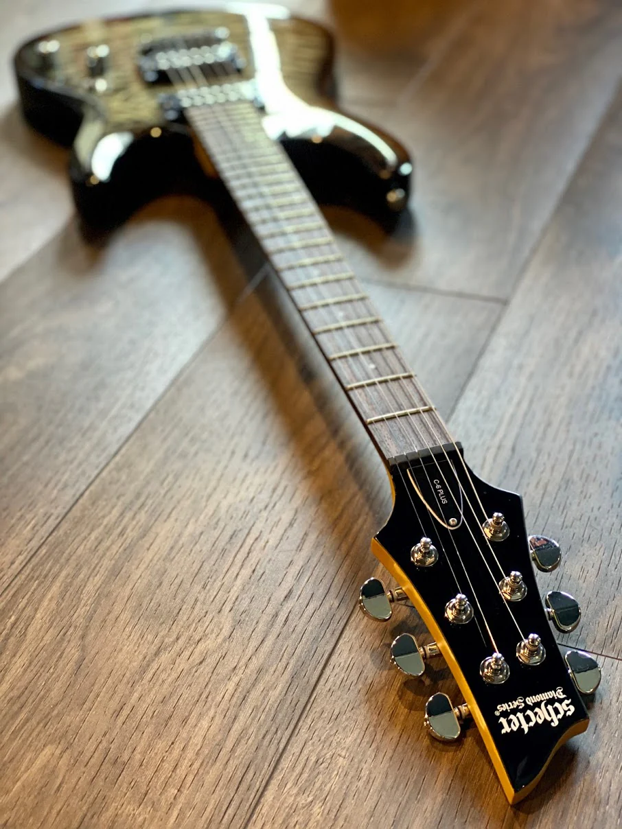 Schecter C-6 Plus Electric Guitar in Charcoal Burst - Image 3