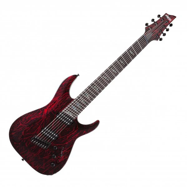 Schecter C-7 MS Silver Mountain in Blood Moon W21072228 - Image 10