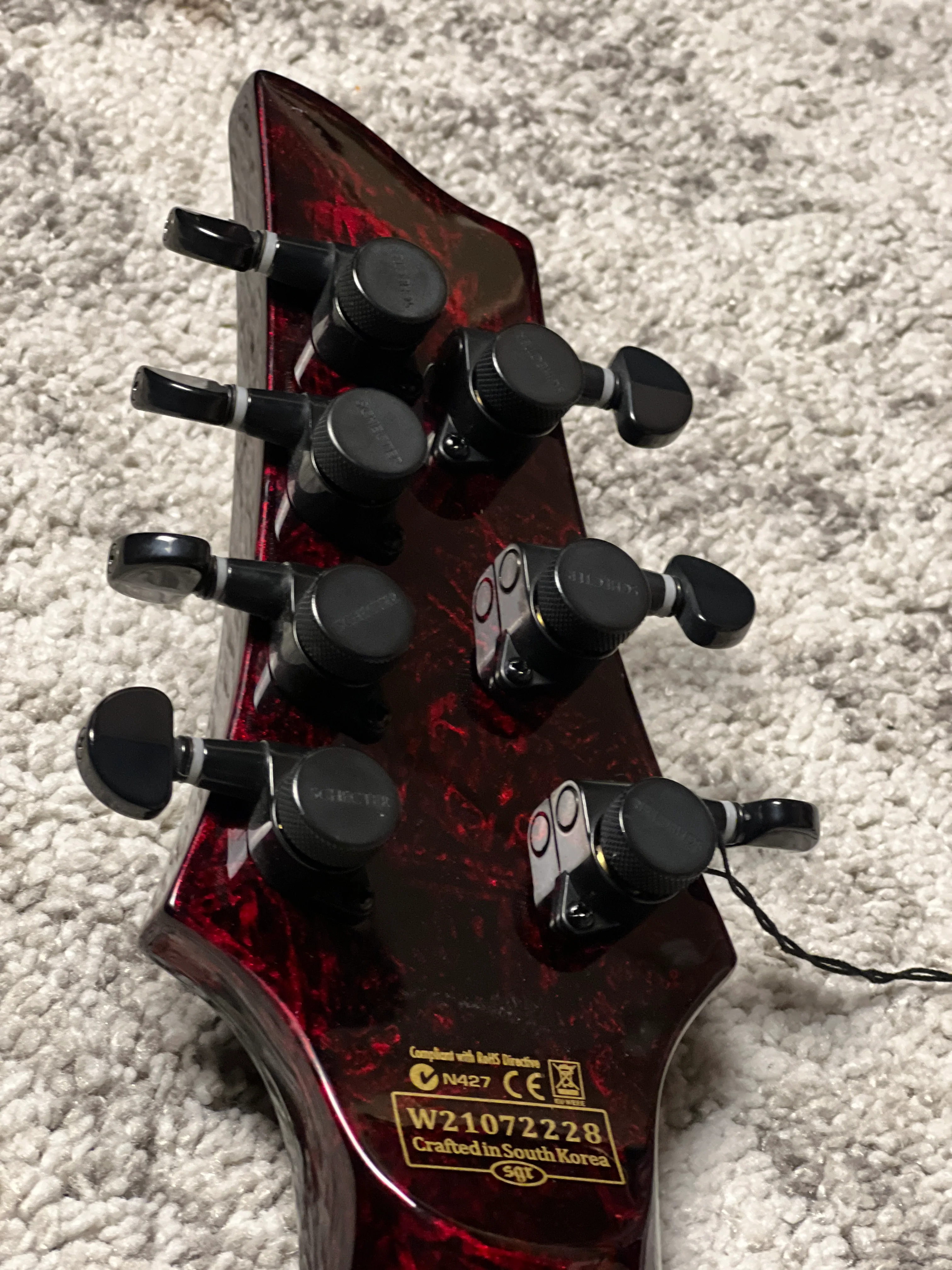 Schecter C-7 MS Silver Mountain in Blood Moon W21072228 - Image 7