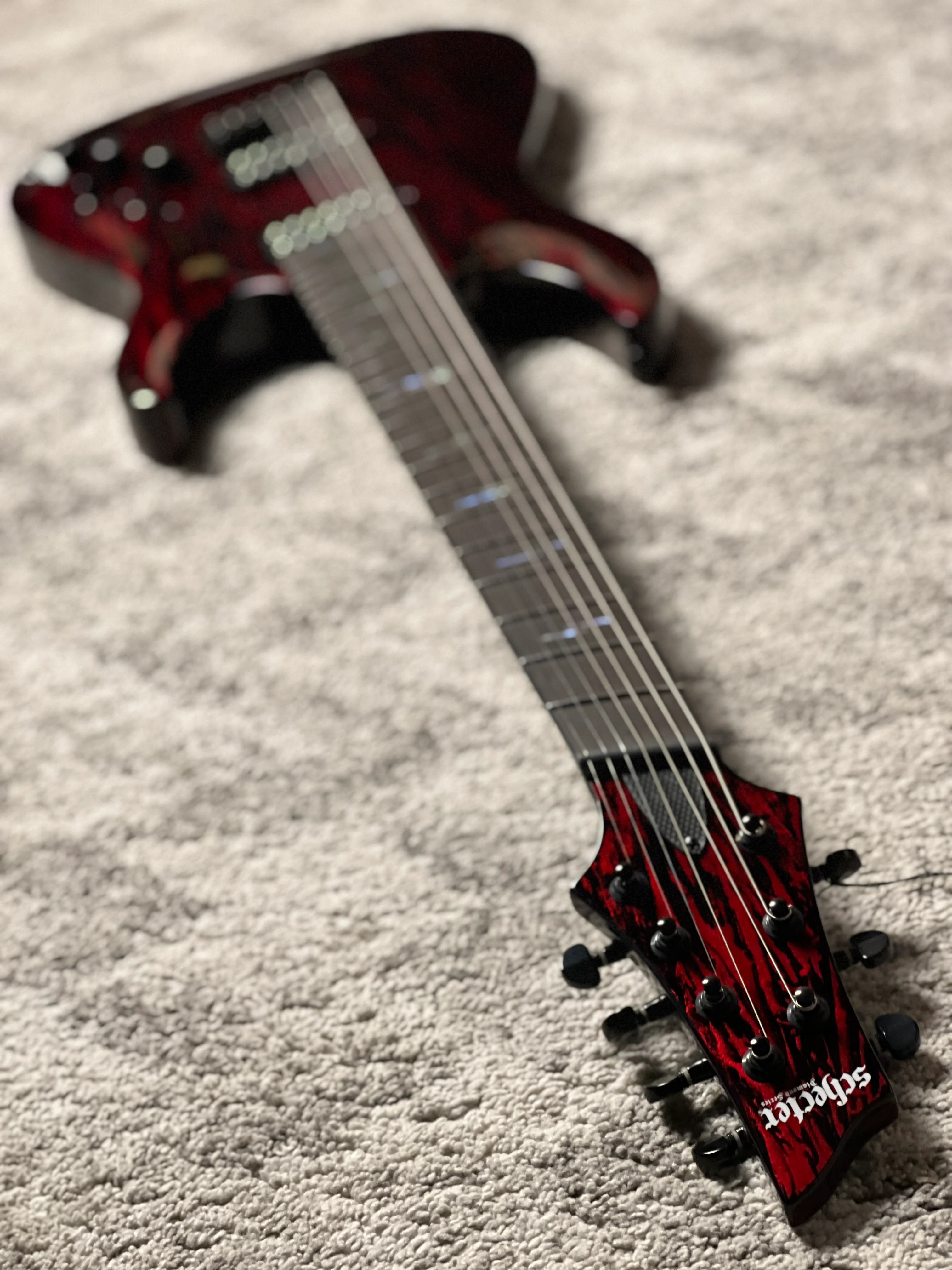 Schecter C-7 MS Silver Mountain in Blood Moon W21072228 - Image 8