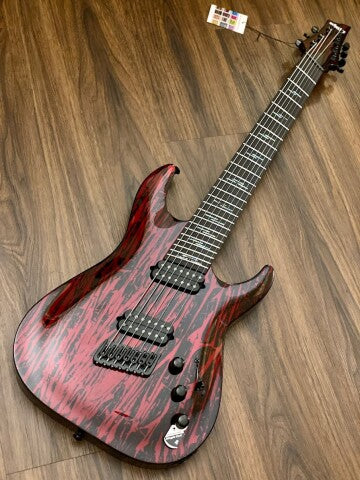 Schecter C-7 MS Silver Mountain in Blood Moon - Image 3