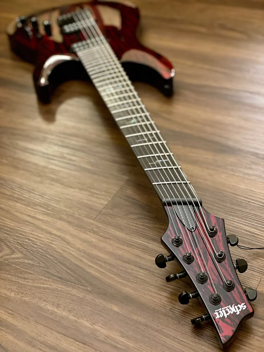 Schecter C-7 MS Silver Mountain in Blood Moon - Image 7