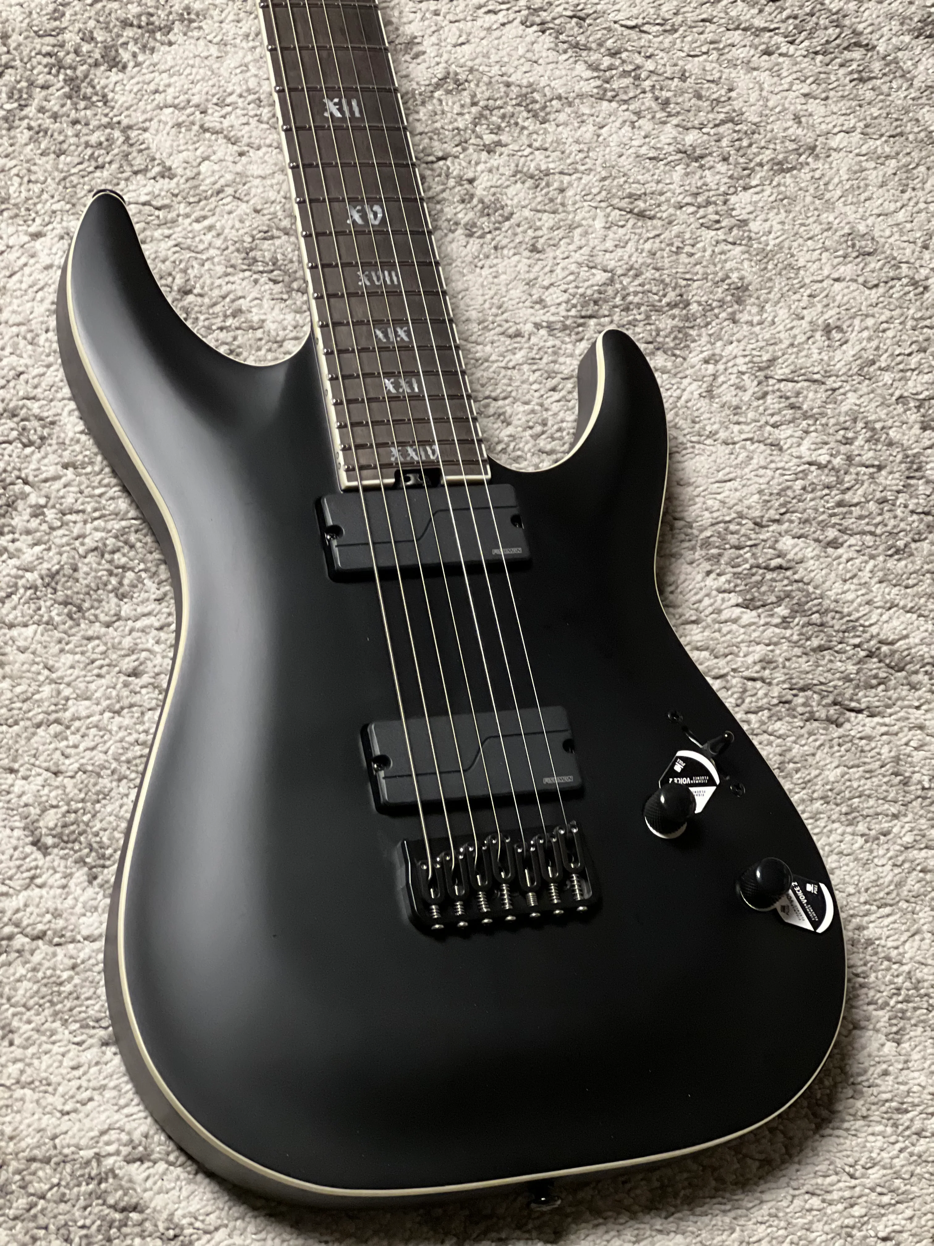 Schecter C-7 SLS Elite Evil Twin in Satin Black W26010882 - Image 4