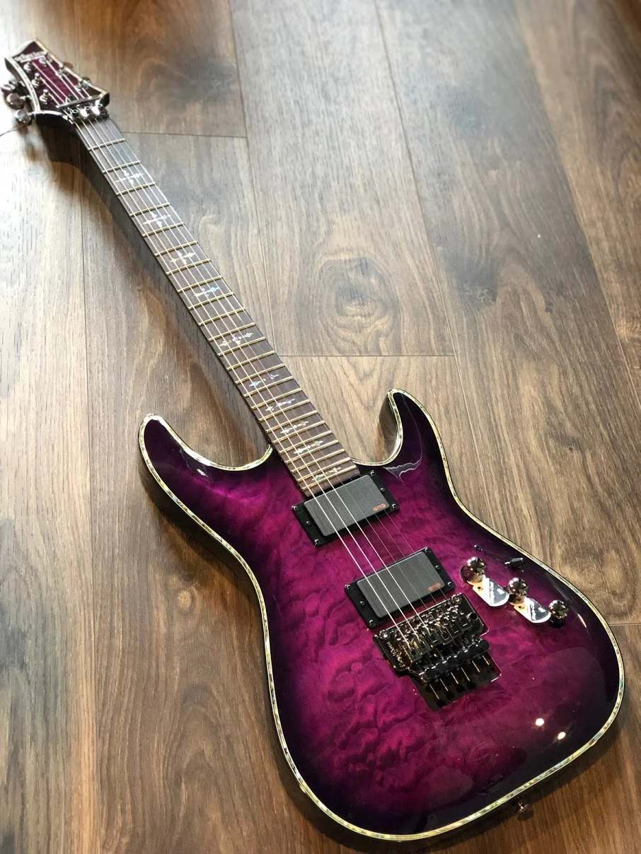 Schecter Hellraiser C-1 FR in Trans Purple Burst - Image 2