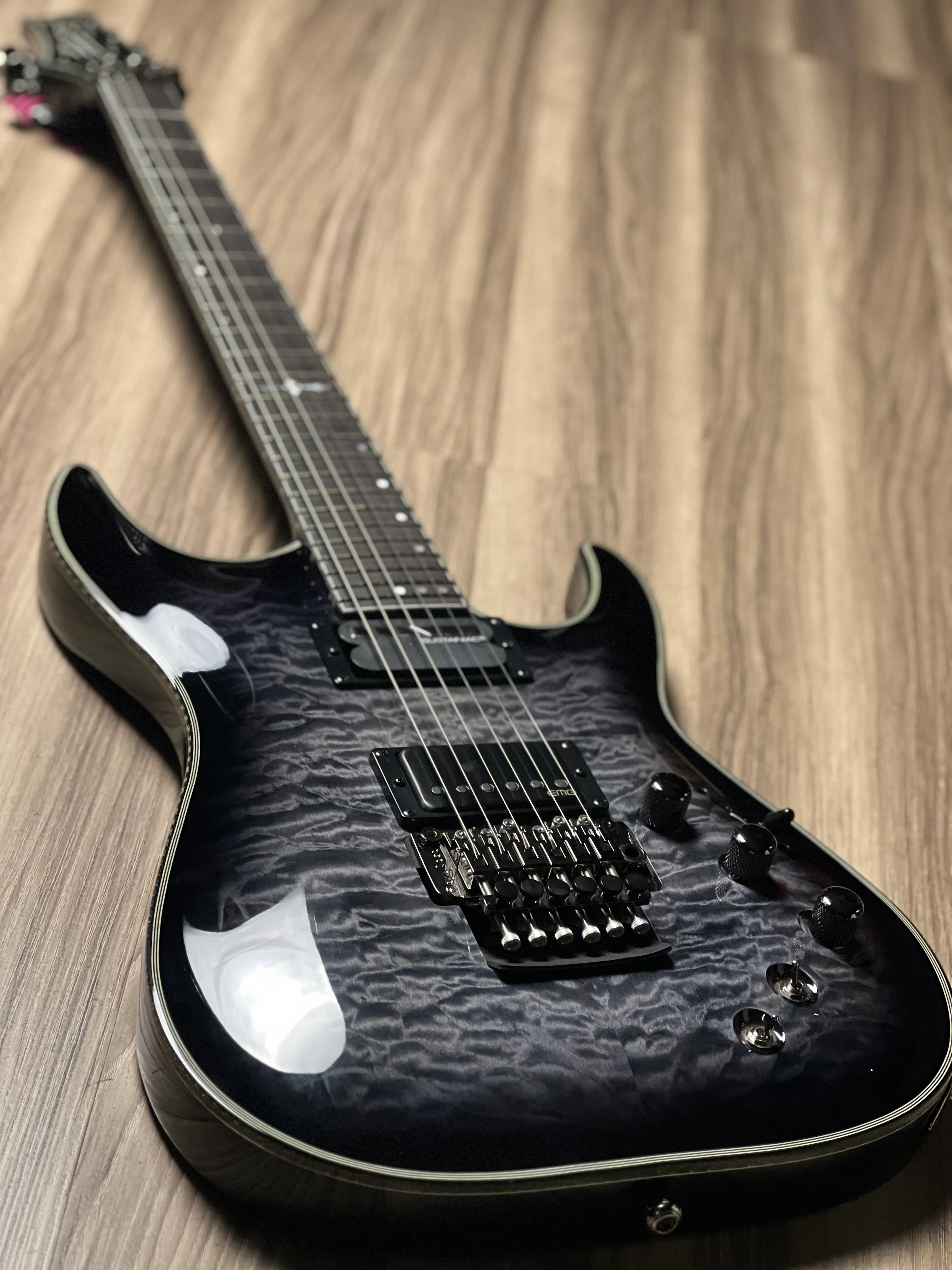 Schecter Hellraiser Hybrid C-1 FR S TBB in Trans Black Burst - Image 3