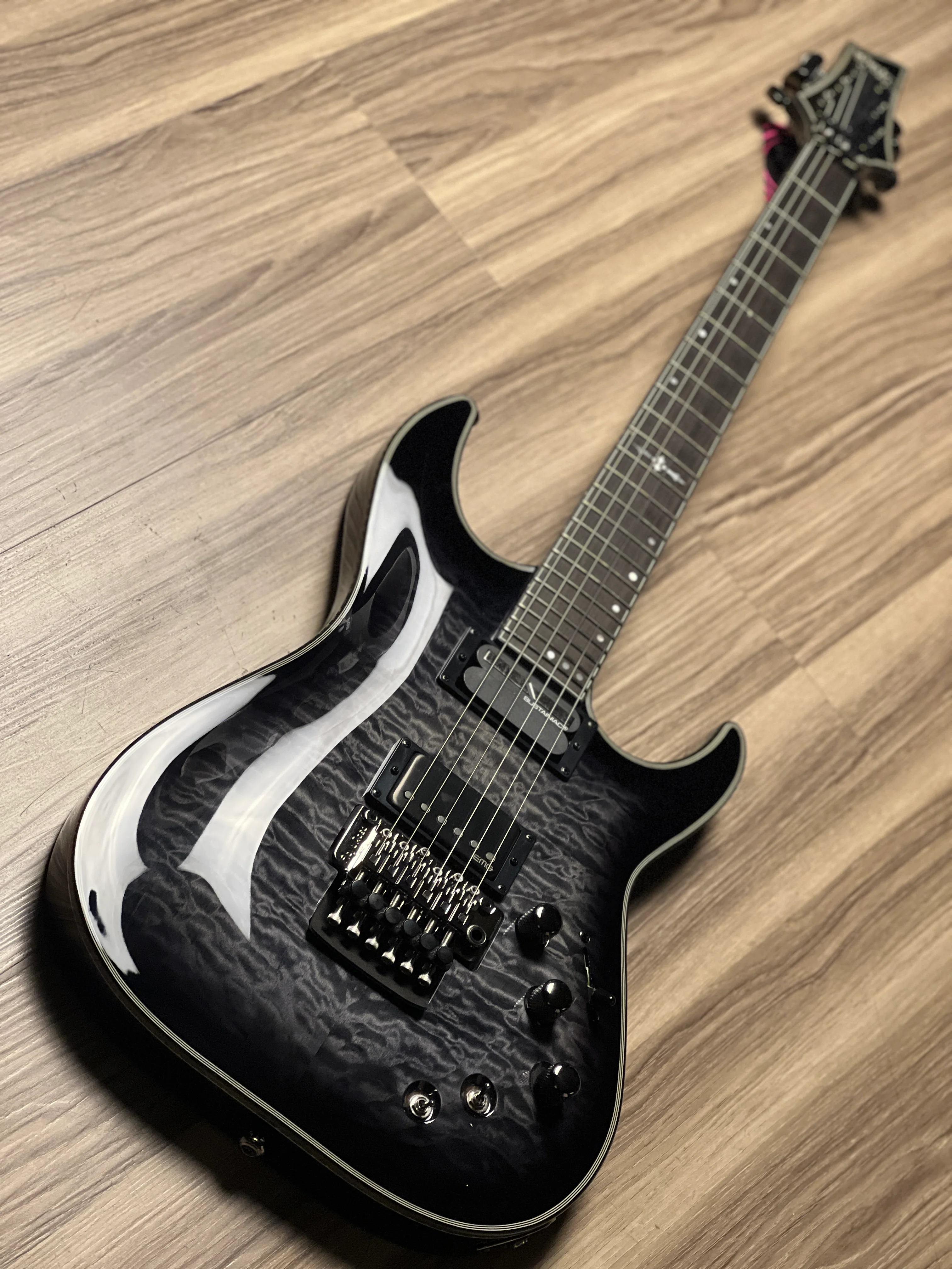Schecter Hellraiser Hybrid C-1 FR S TBB in Trans Black Burst - Image 4