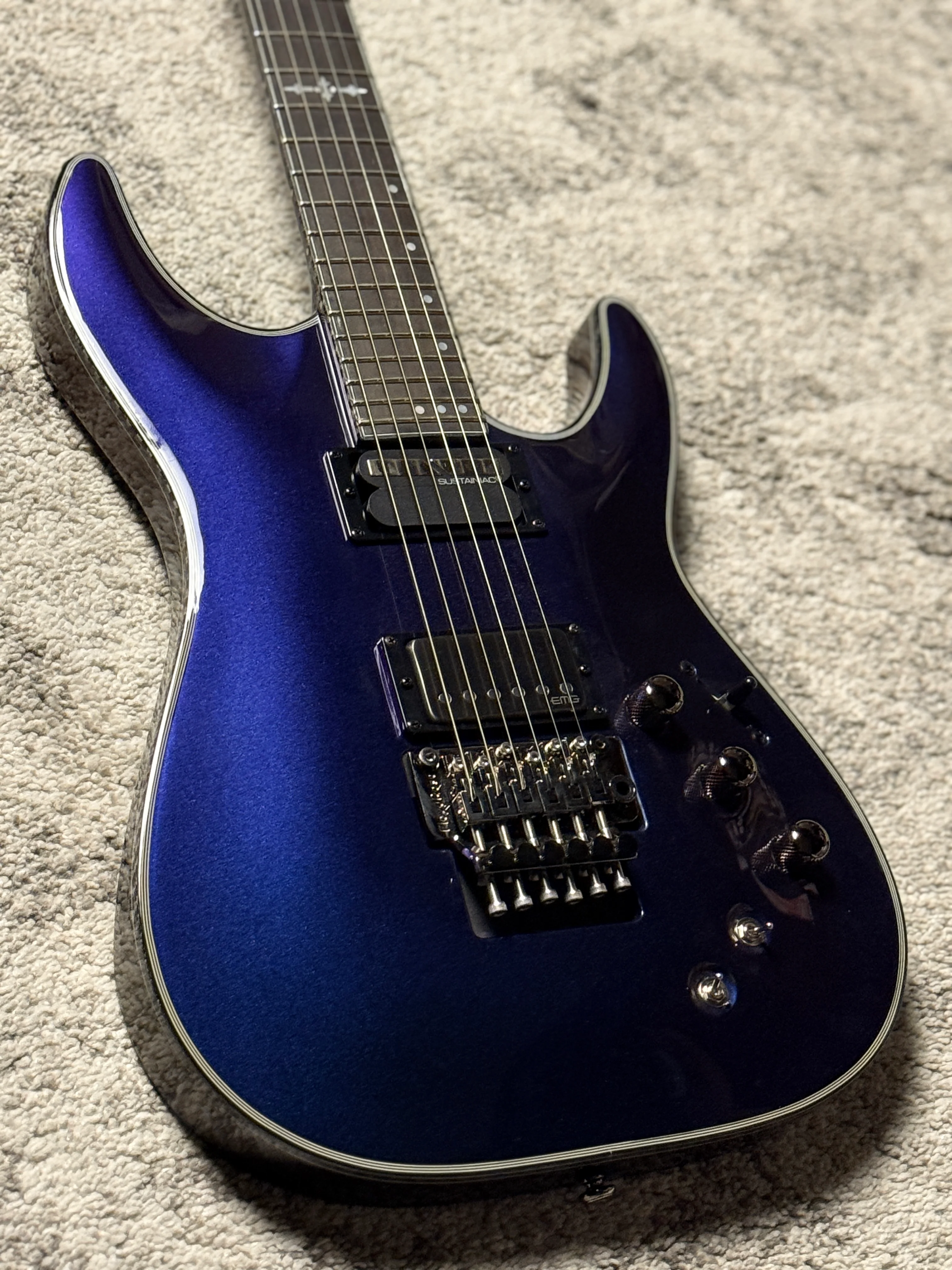 Schecter Hellraiser Hybrid C-1 FR S UV in Ultra Violet W24101130 - Image 3
