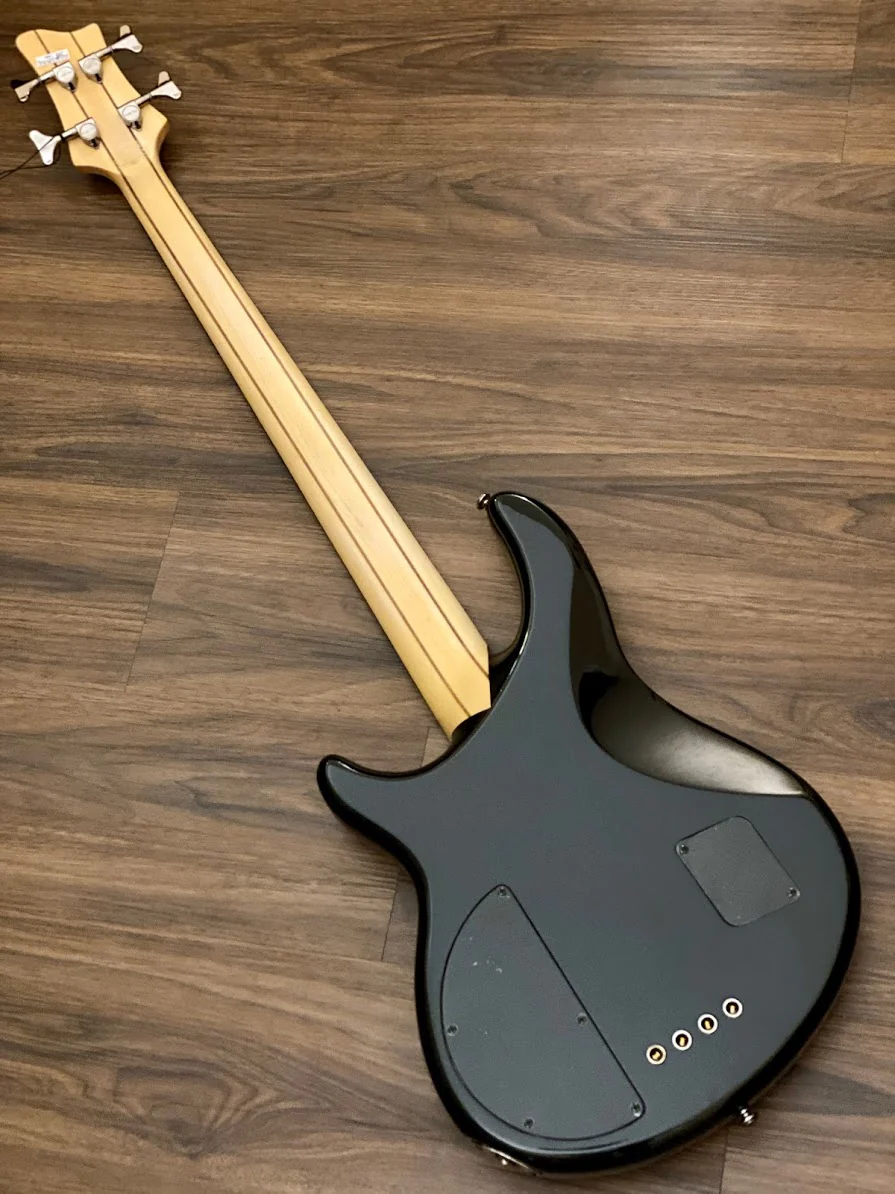 Schecter JD Deservio Bass in Gloss Black with BLS Distressed Flag - Image 5