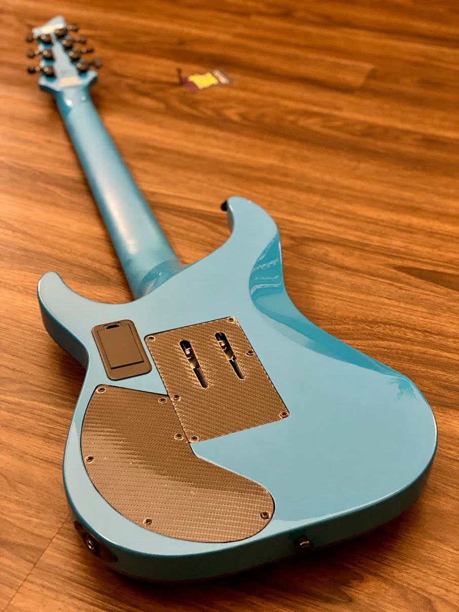 Schecter Keith Merrow KM-7 FR S with Floyd Rose in Lambo Blue - Image 5
