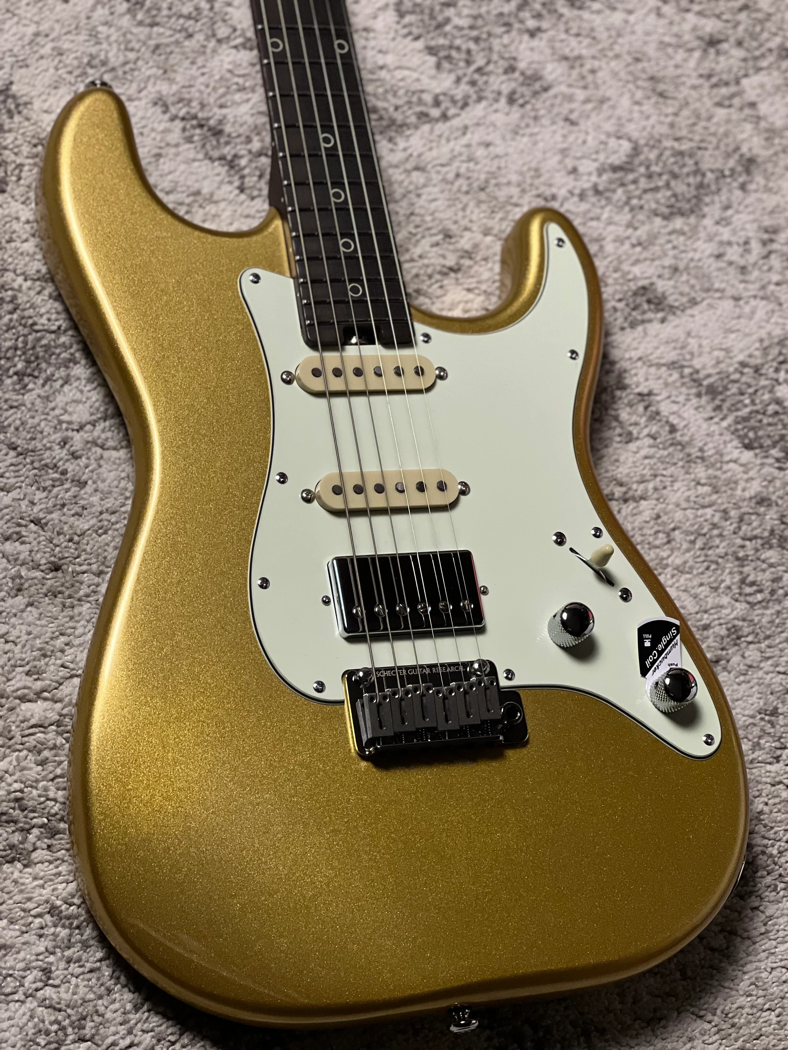 Schecter Nick Johnston Traditional HSS 10th Anniversary in Atomic Saffron IM25030861 - Image 4