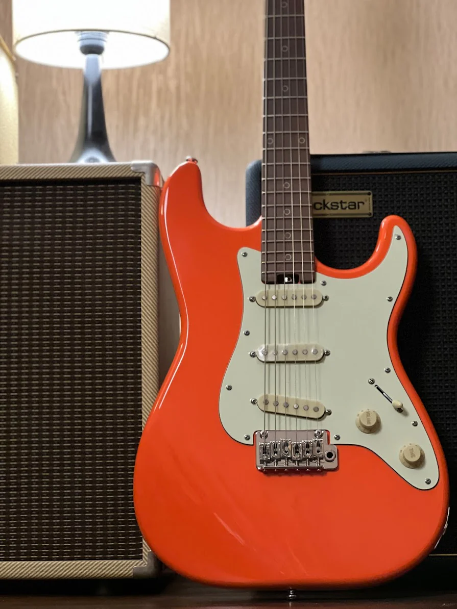 Schecter Nick Johnston Traditional SSS in Atomic Orange - Image 7